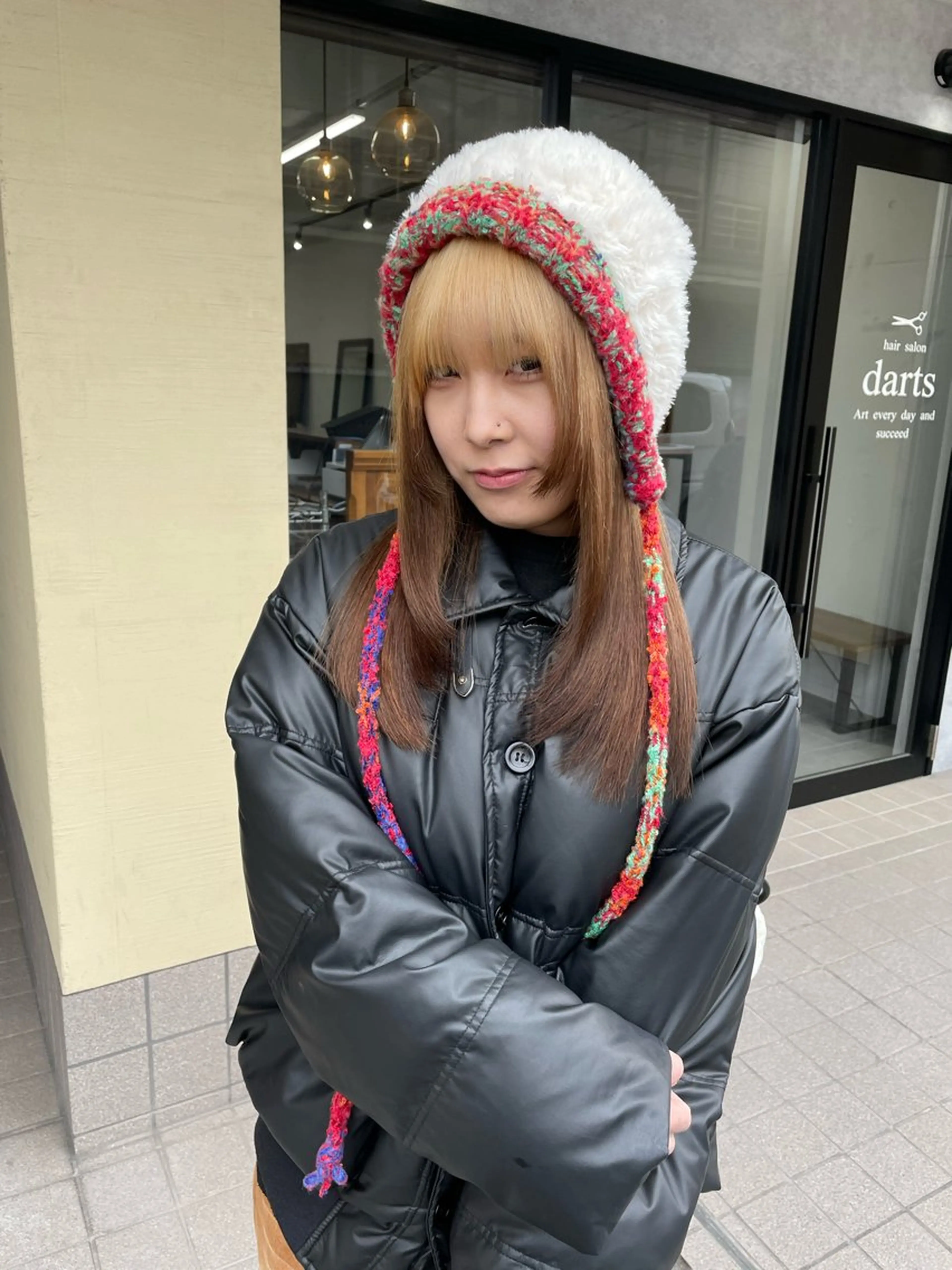 ロング カラー ブリーチ デザインカラー くせ毛 縮毛矯正 酸性ストレート ヘアカラー トリートメント darts所属・マツダ レンのヘアスタイル