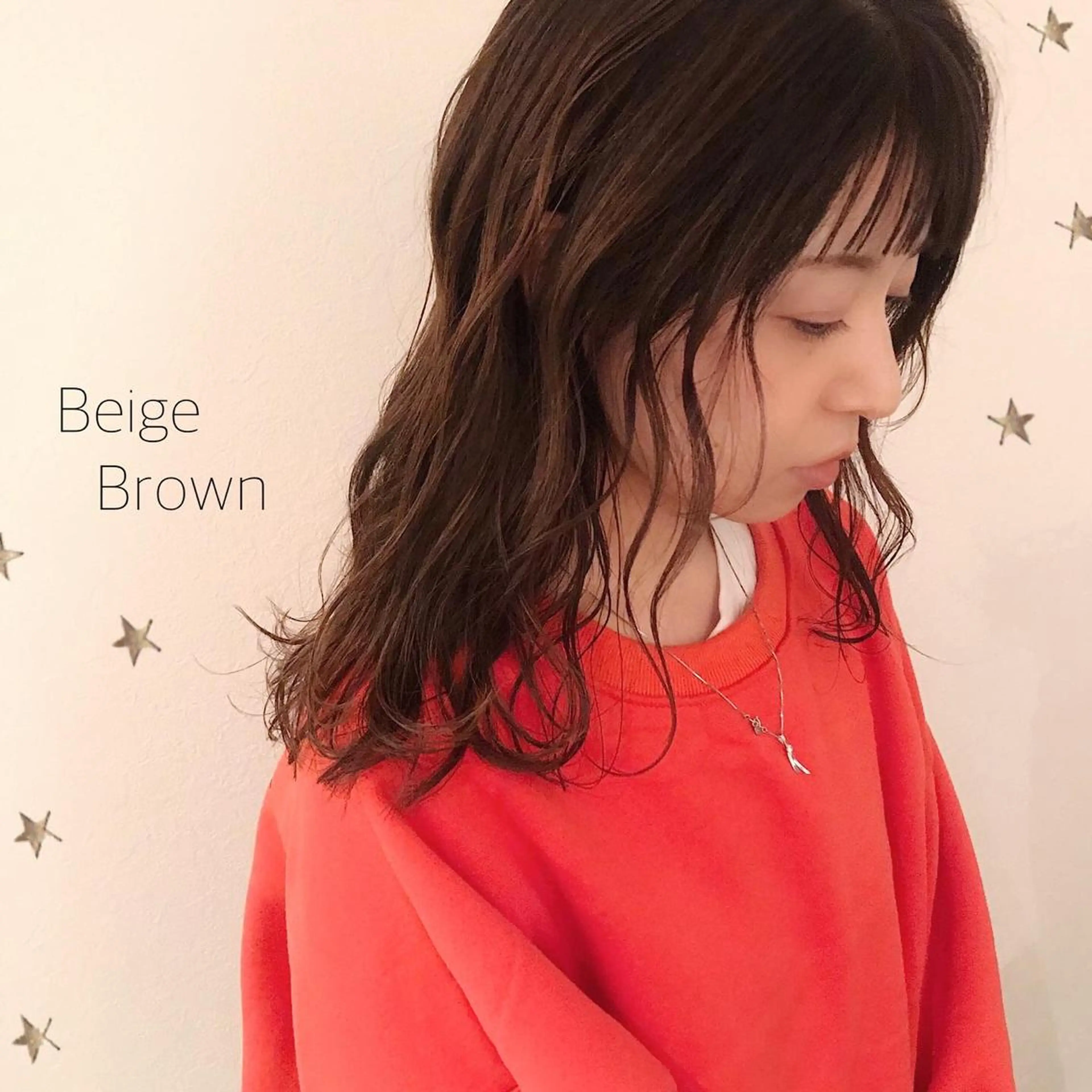 ミディアム カラー カット ヘアカラー 市川 千夏のヘアスタイル