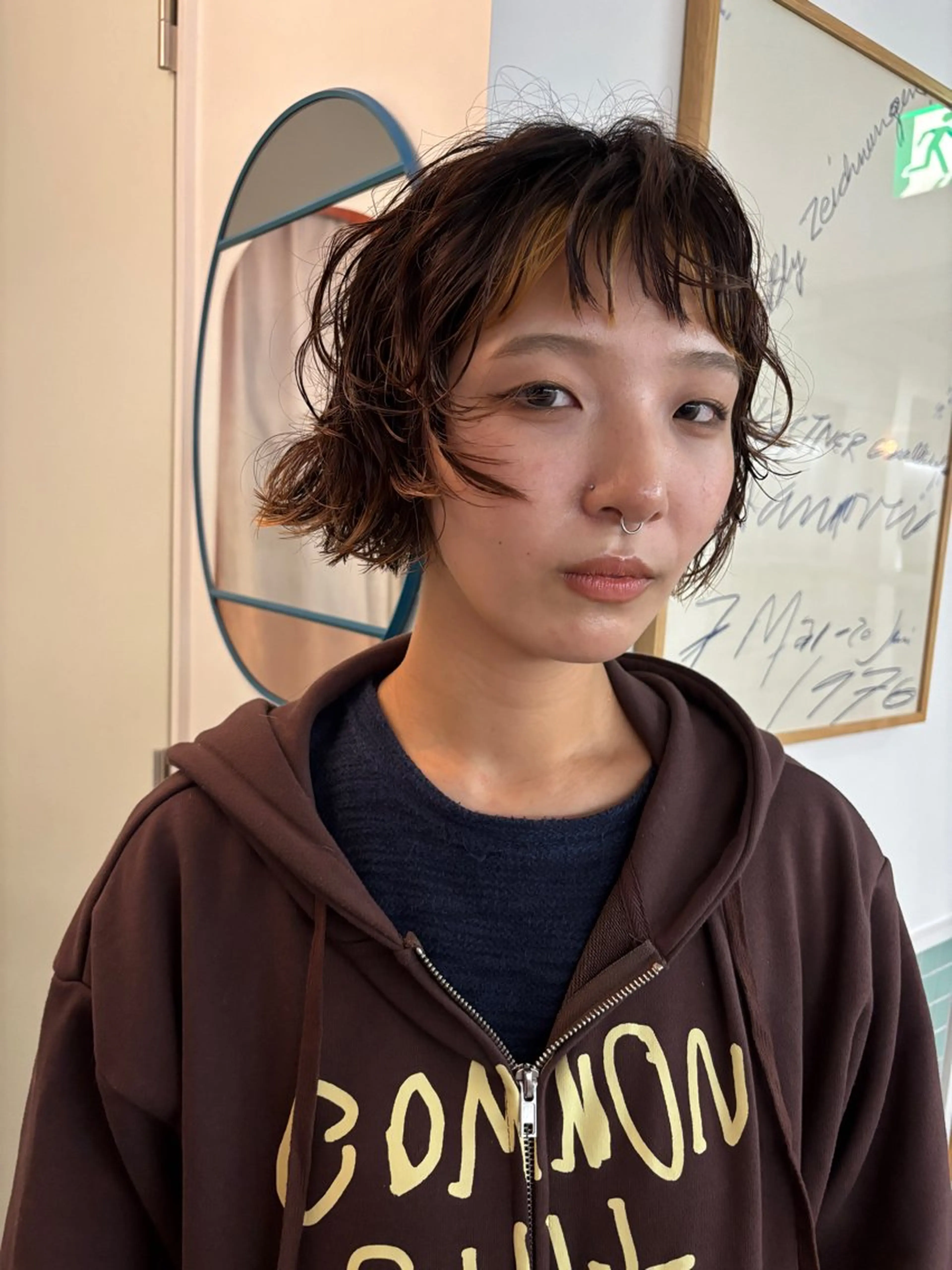 ショート パーマ カット パーマ トリートメント トレンドボブ /ミリヤのヘアスタイル