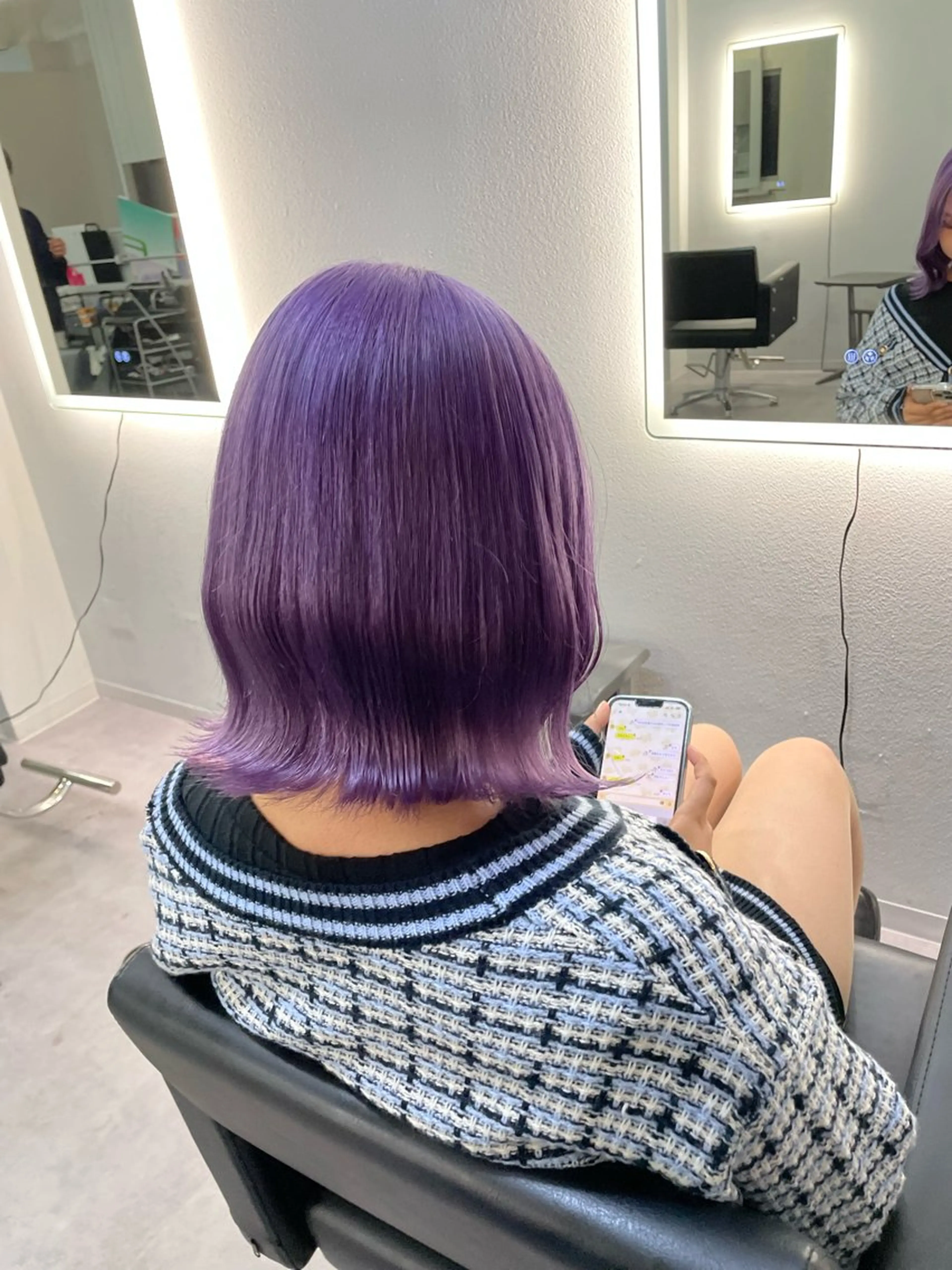 ミディアム カラー 透明感カラー ラベンダーカラー Cielro/ダブル カラー/西田咲希のヘアスタイル