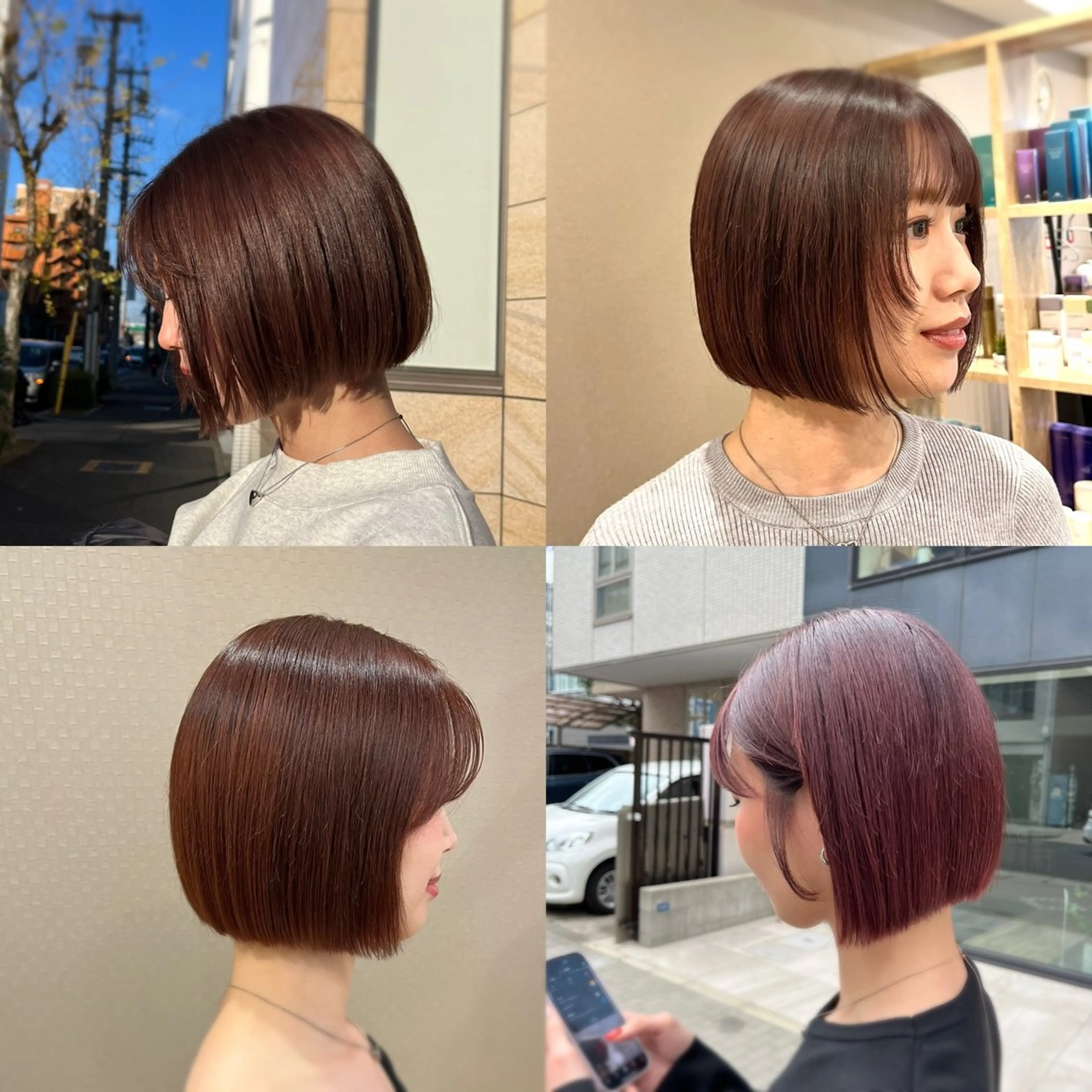 セミロング カラー ヘアアレンジ ボブ カット ヘアカラー 暖色ボブ 🍊rikakoのヘアスタイル