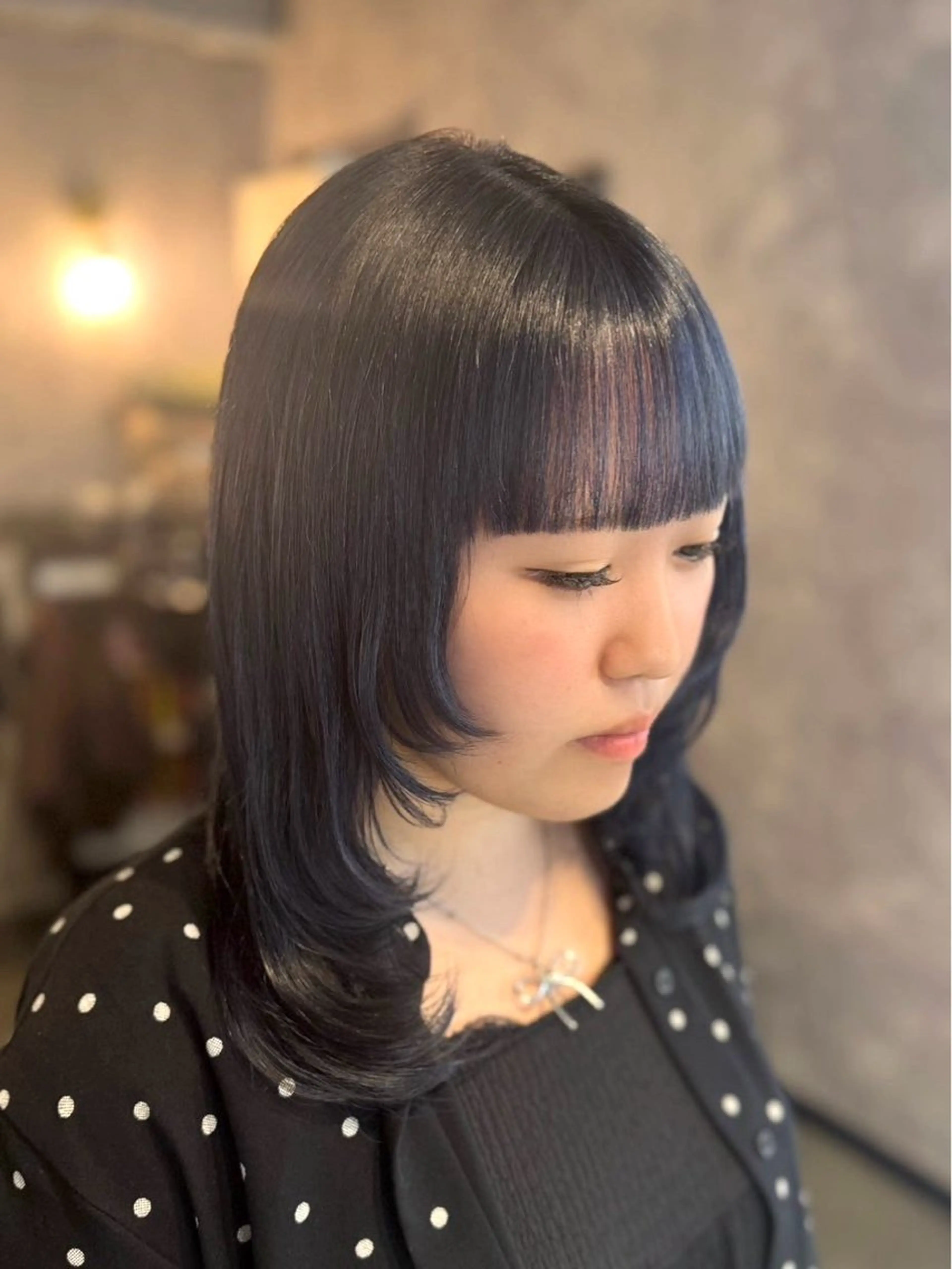 ミディアム カラー カット ヘアカラー トリートメント 🩶鈴木茉奈🩶艶髪 /透明感/暖色カラーのヘアスタイル