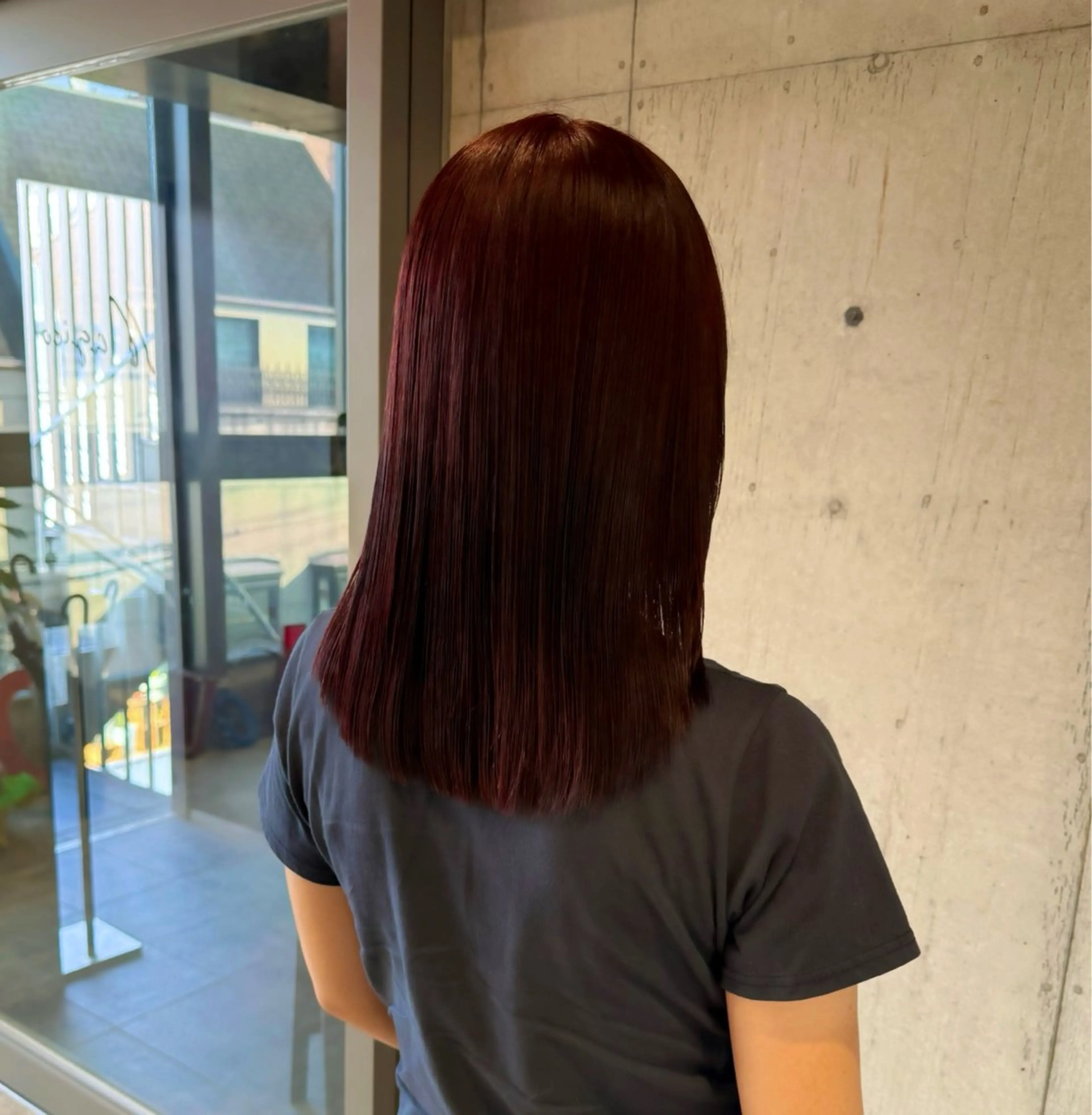 ロング カラー ブリーチ ダブルカラー ブリーチなしカラー レッドカラー 透明感/血色カラー/ 似合せレイヤー/ゆいのヘアスタイル