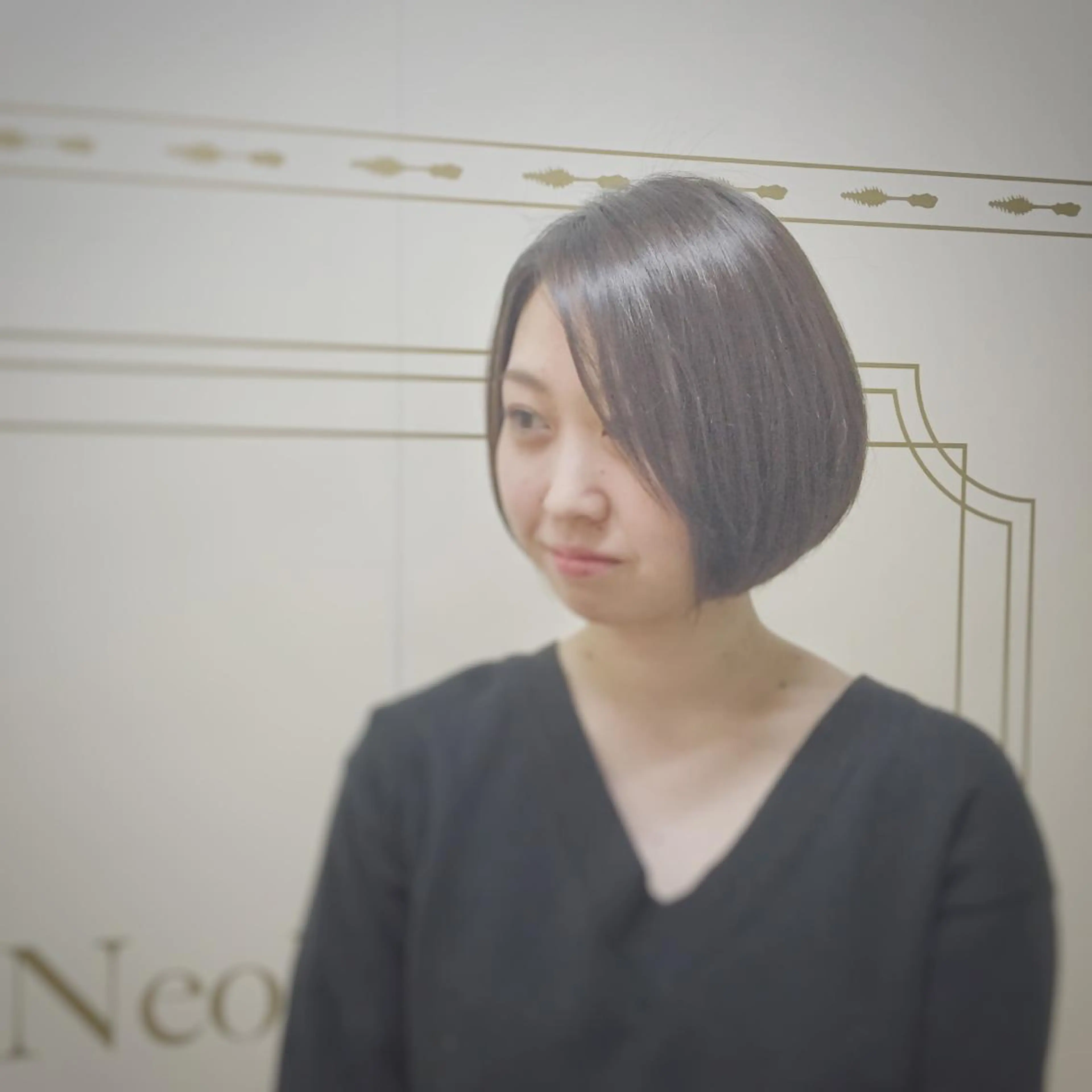 ミディアム カラー アッシュ ベージュカラー ボブ un所属・un 溝の口 伊豆本のマツエク・マツパデザイン