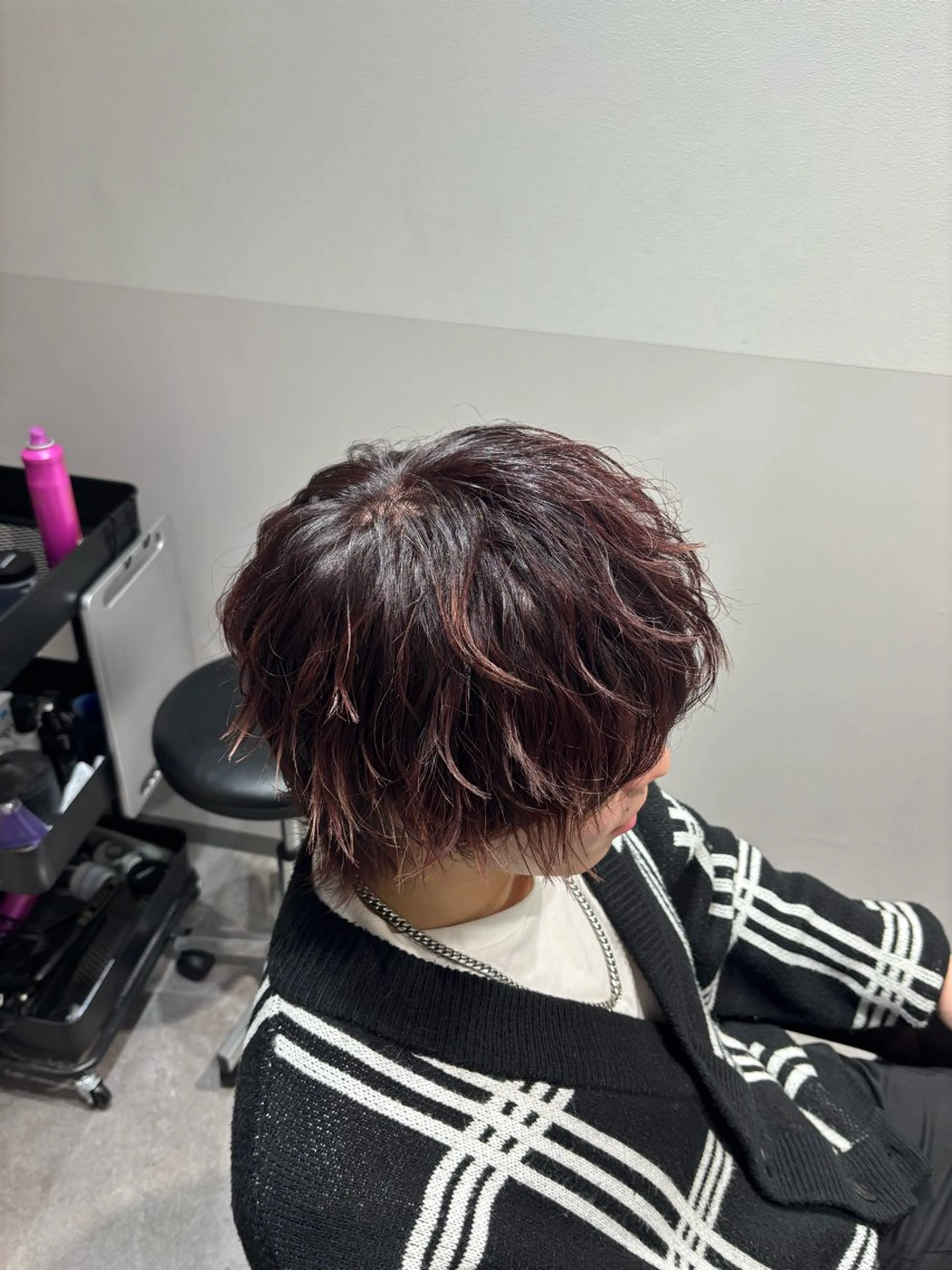 メンズ カット ヘアカラー トリートメント 美髪矯正/中華ウルフ 24h/高橋朋生のヘアスタイル