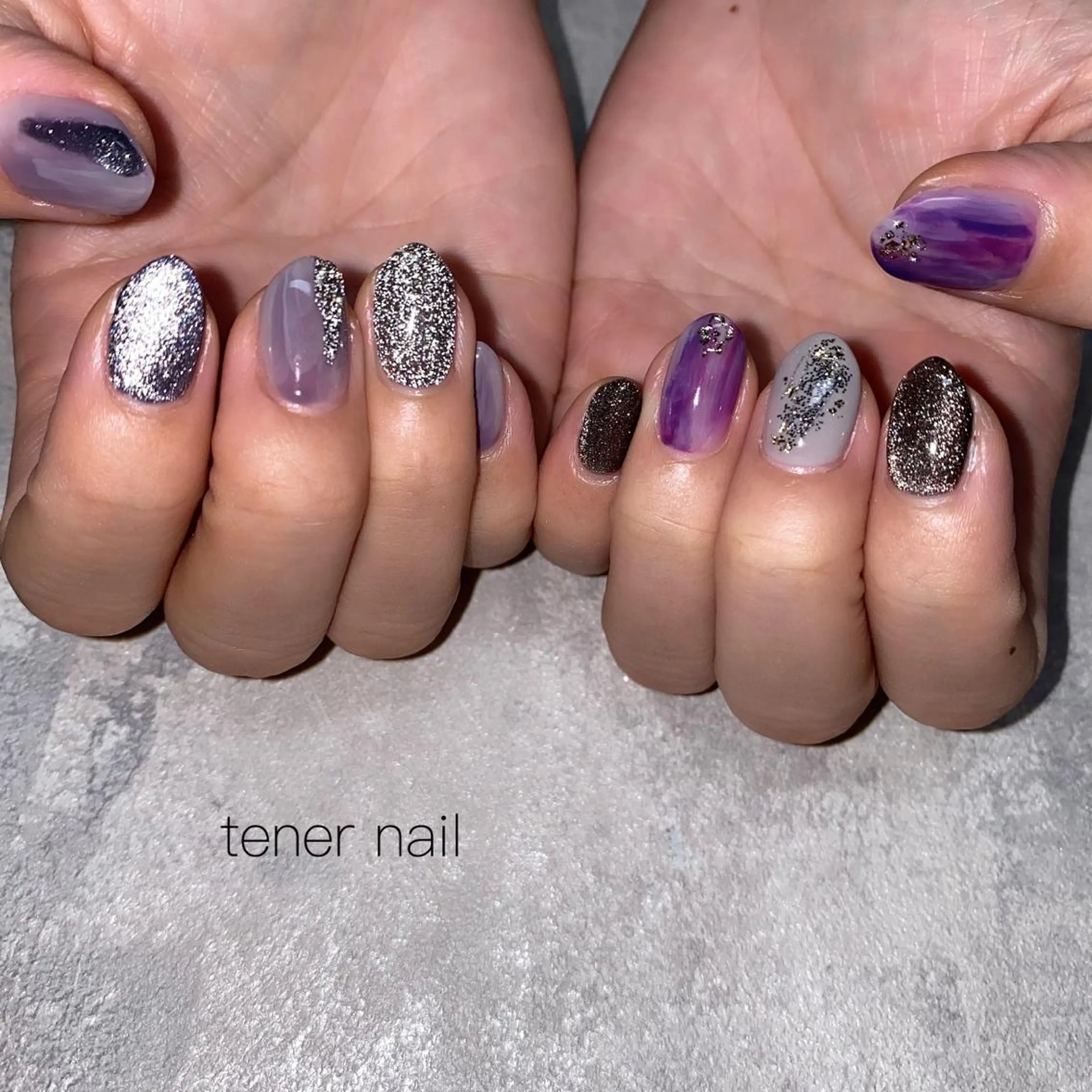 ネイル フラッシュネイル ラメ(グリッター) マグネットネイル テネルネイル tener nailのネイルデザイン