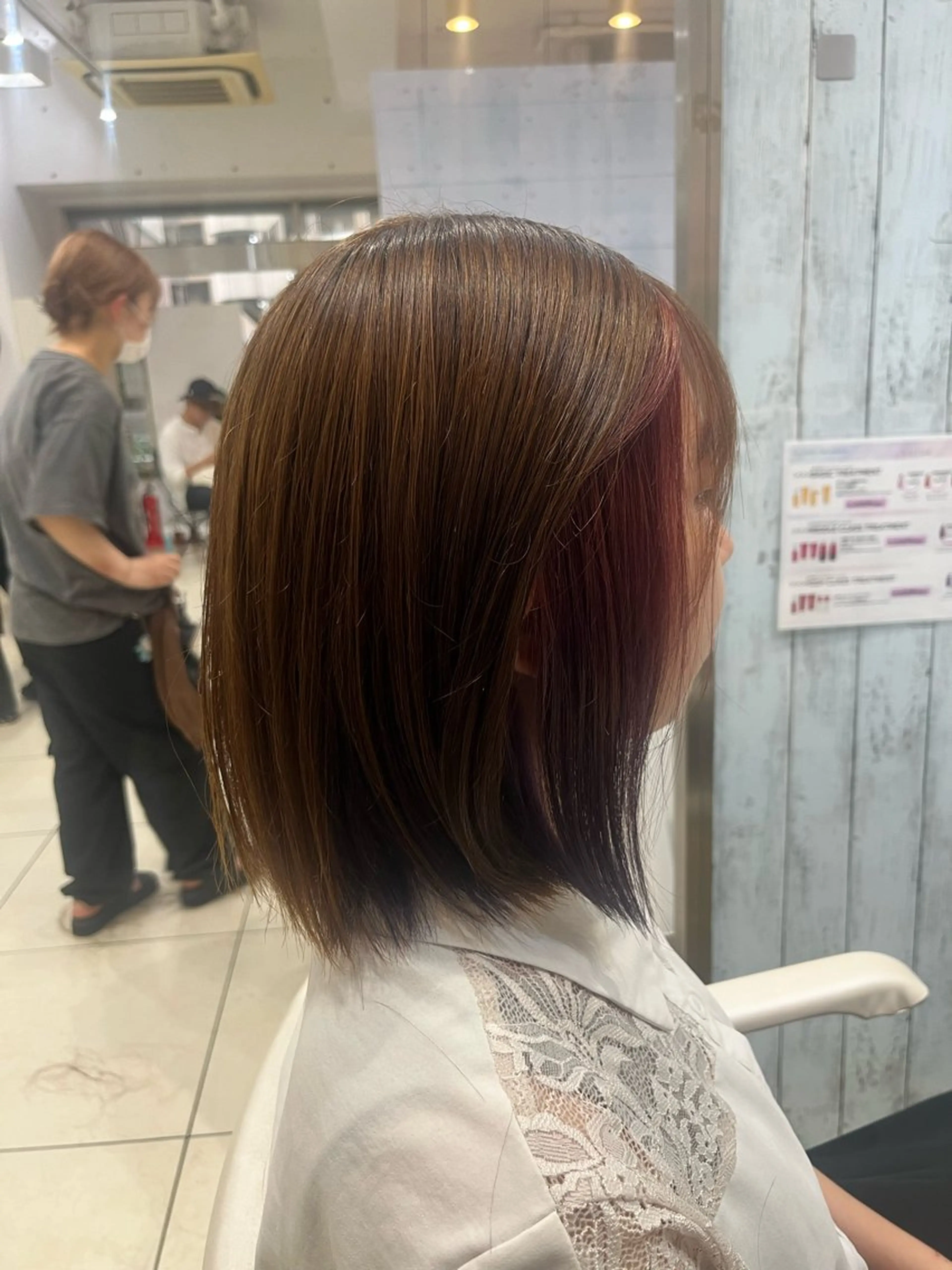 ミディアム カラー ベージュカラー ブリーチ グラデーションカラー ミルクティーベージュ ブリーチなしカラー ヘアカラー 🤎ベージュカラー/ 髪質改善/山岸🤎のヘアスタイル