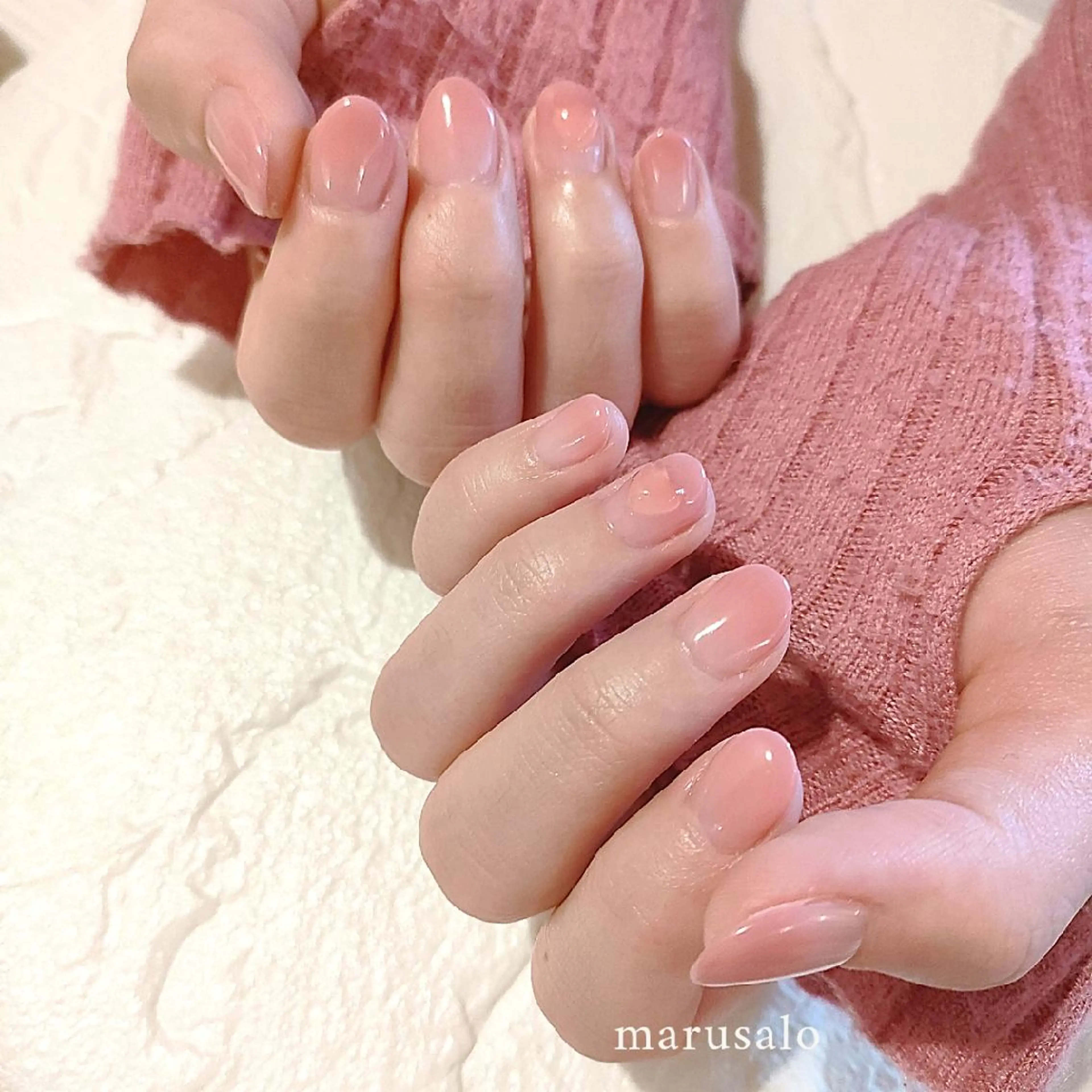 ネイル グラデーション ハート オフィスネイル ピンク シンプルネイル ハンドネイル marusalo nailのネイルデザイン