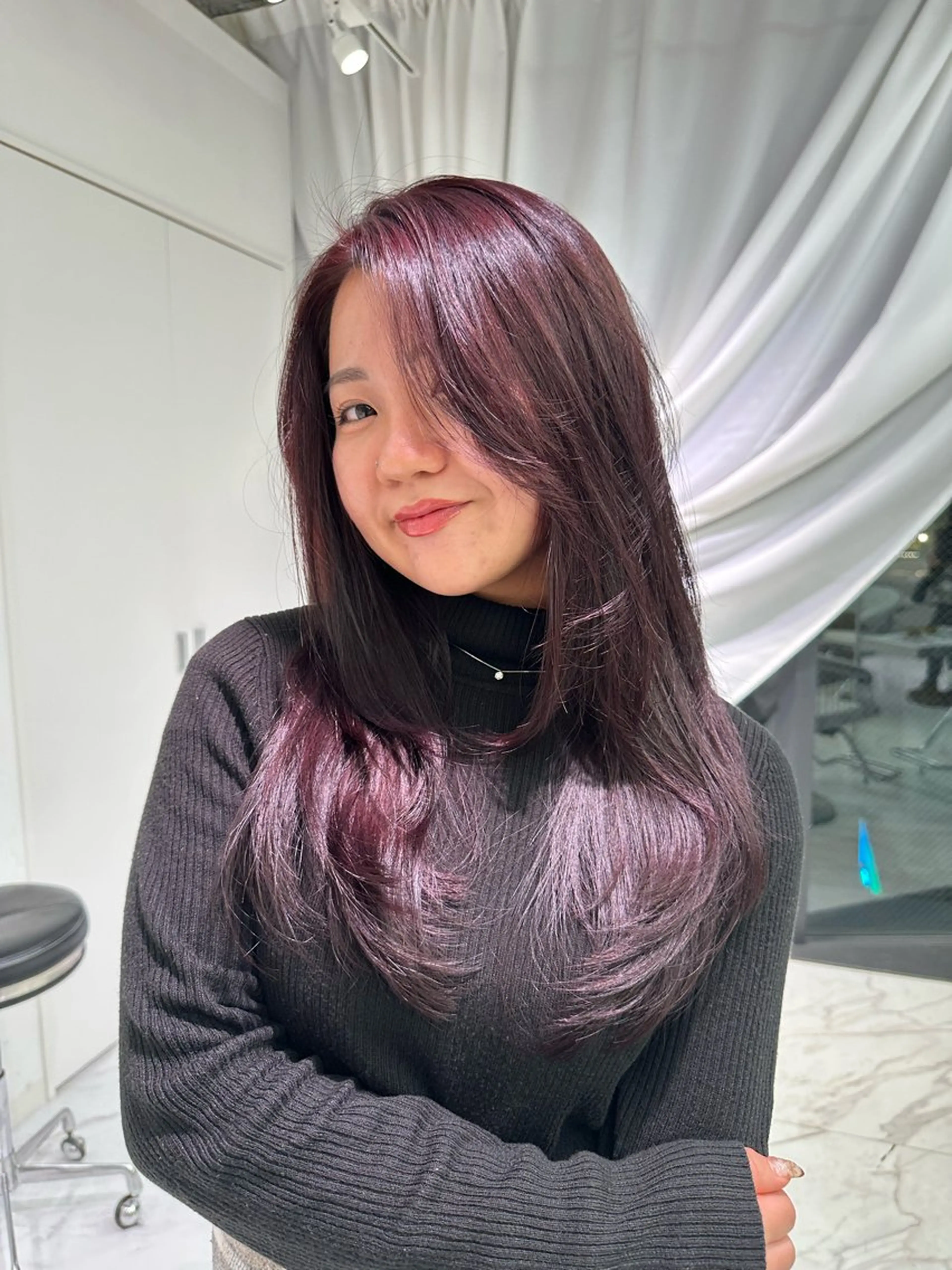 ロング カラー レッドカラー トリートメント マイ /暖色カラーのヘアスタイル