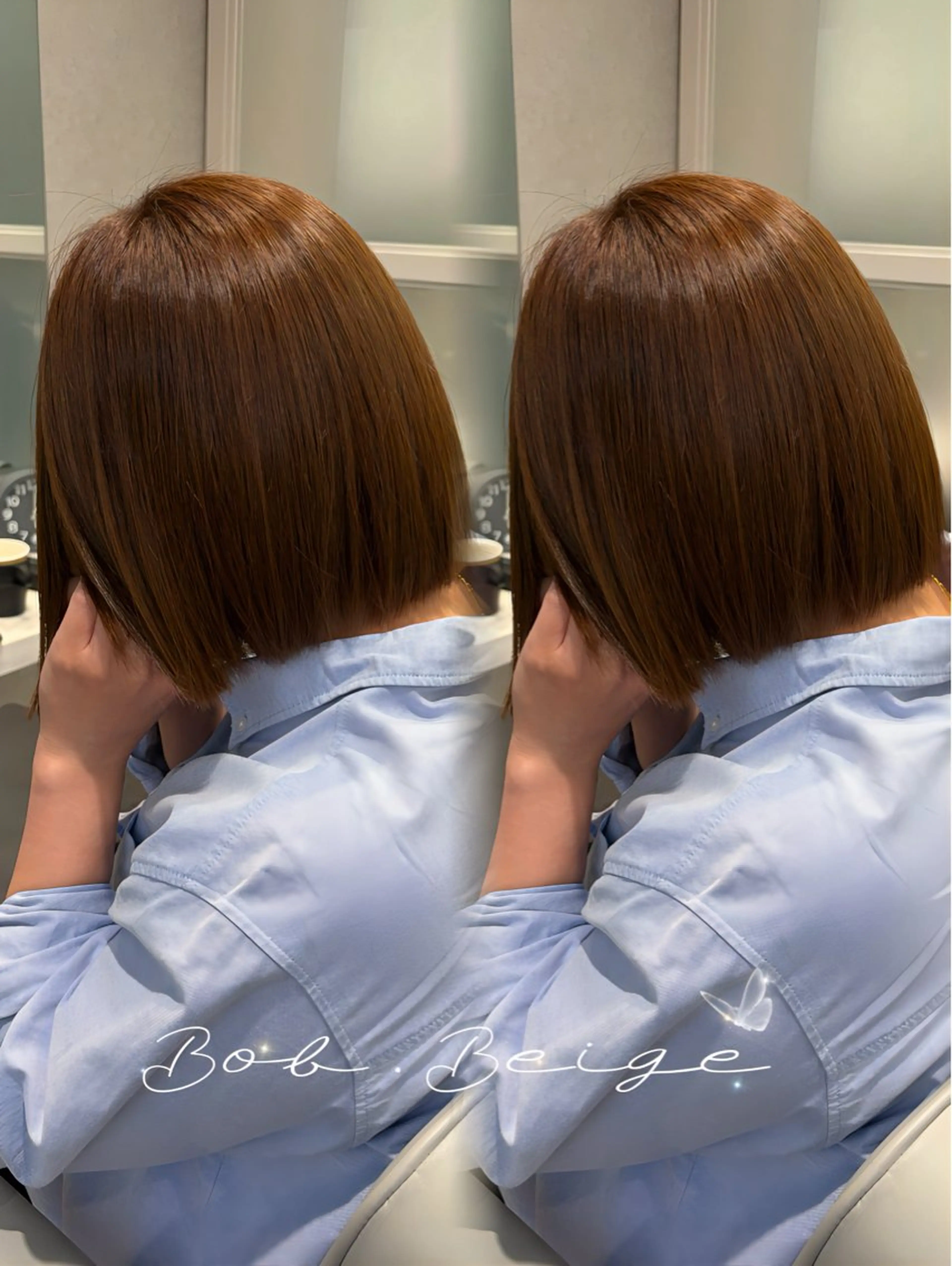 ショート カラー 切りっぱなしボブ ベージュカラー ブリーチ ブリーチなしカラー ボブ カット ヘアカラー トリートメント MAKO/モテ髪/ ハイトーン/赤みなしのヘアスタイル