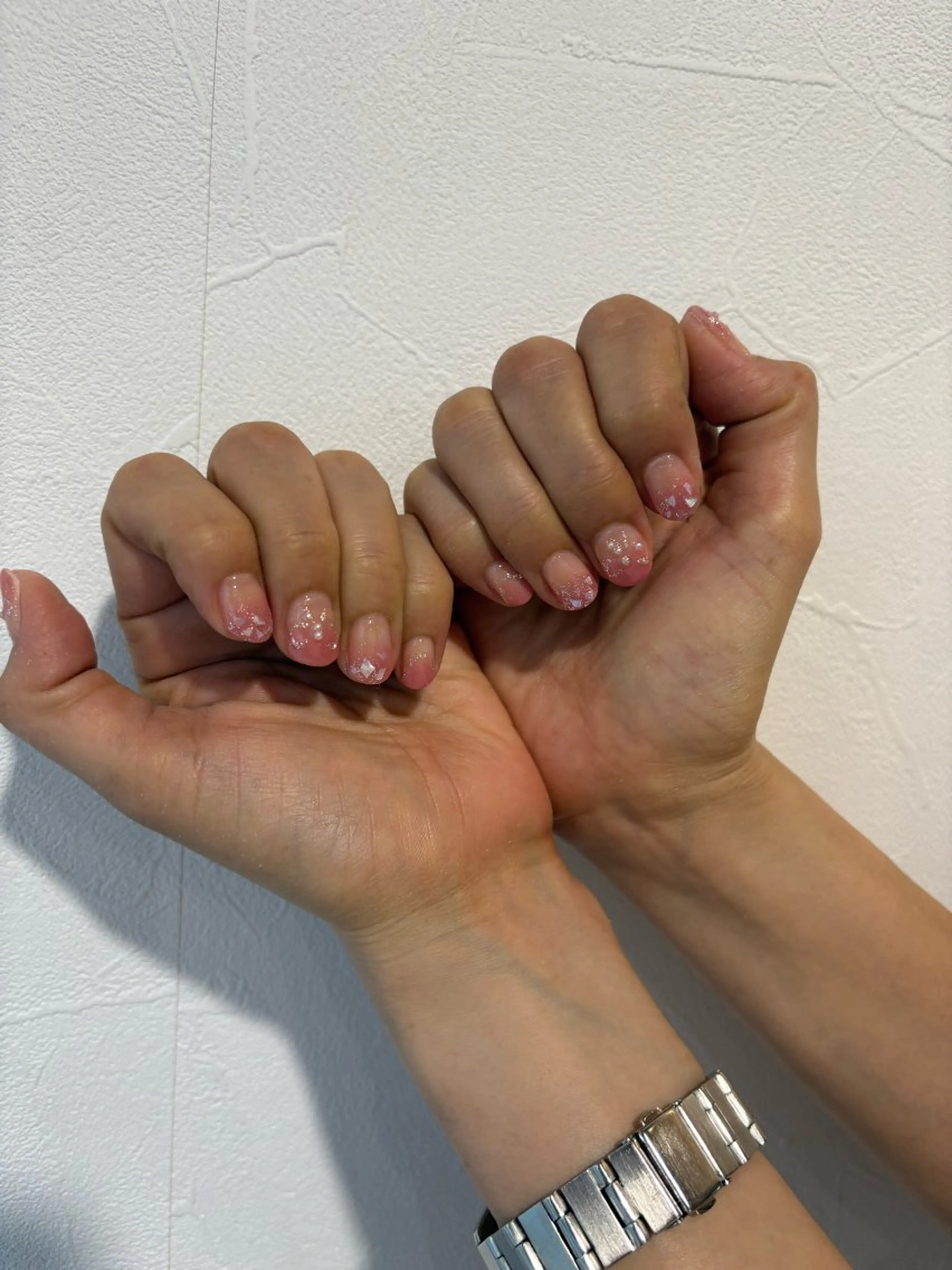 ネイル 長さ出し フットネイル グラデーション ハート キラキラネイル Vante梅田店所属・vante_aimi .パラジェル取扱店のネイルデザイン