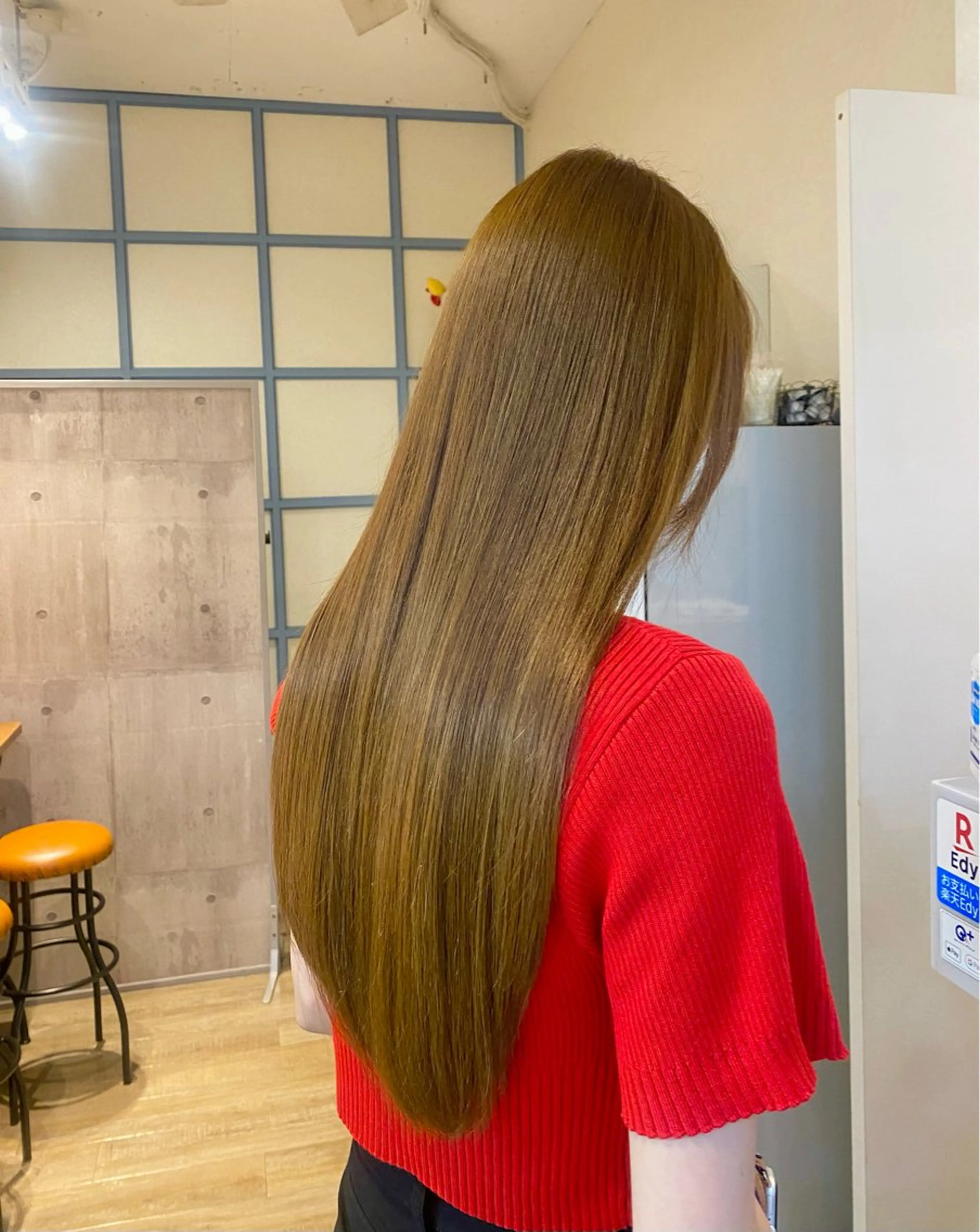 ロング ピンクブラウン 縮毛矯正 カット 縮毛矯正 トリートメント N°+aero 😊れいか😊のヘアスタイル