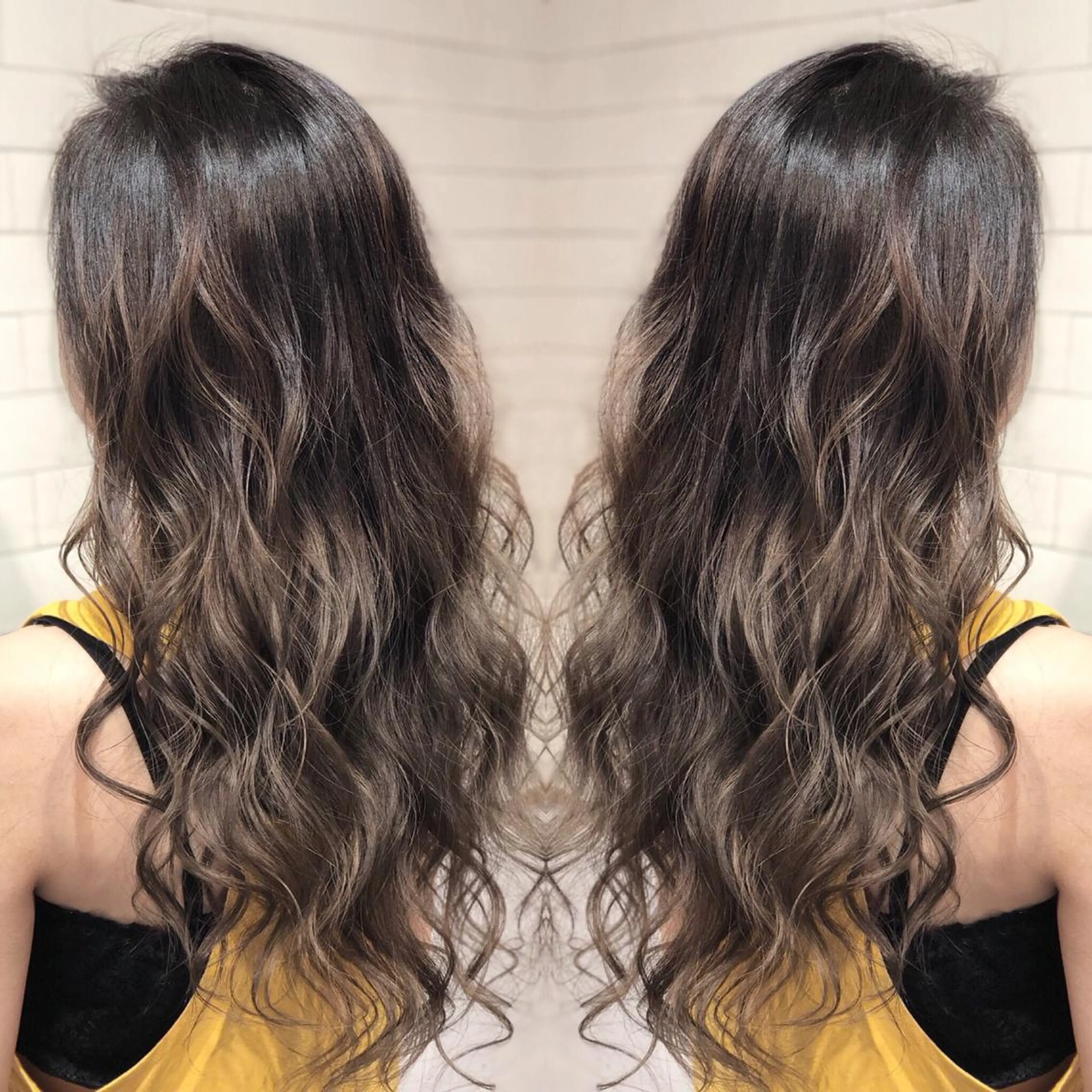 ロング カラー ヘアアレンジ 髪質改善×ハイトーン 中田啄也のヘアスタイル