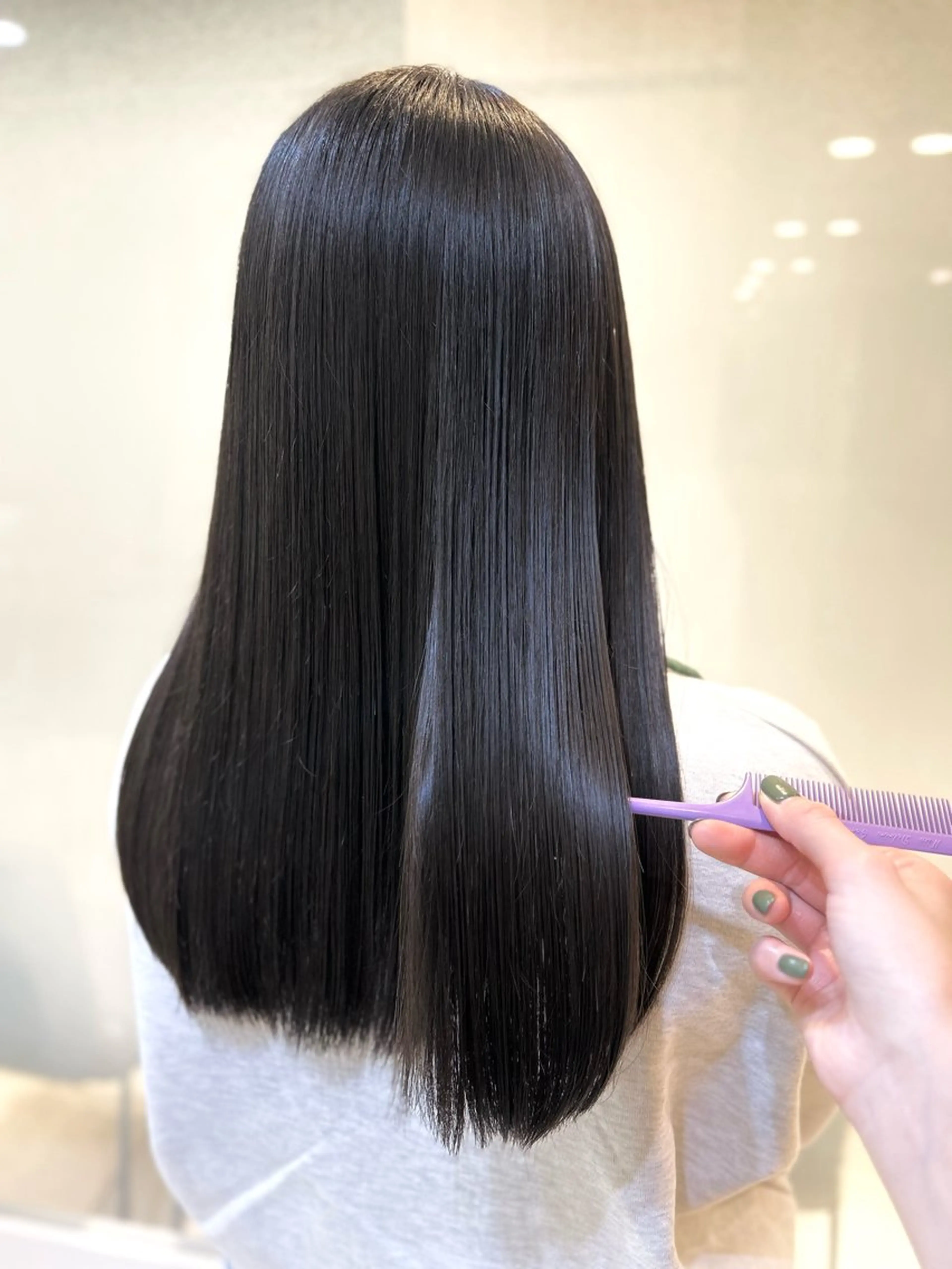 セミロング カラー パーマ カット ヘアカラー トリートメント ヘッドスパ 似合わせカラー/艶 髪質改善/ヨシザキのヘアスタイル