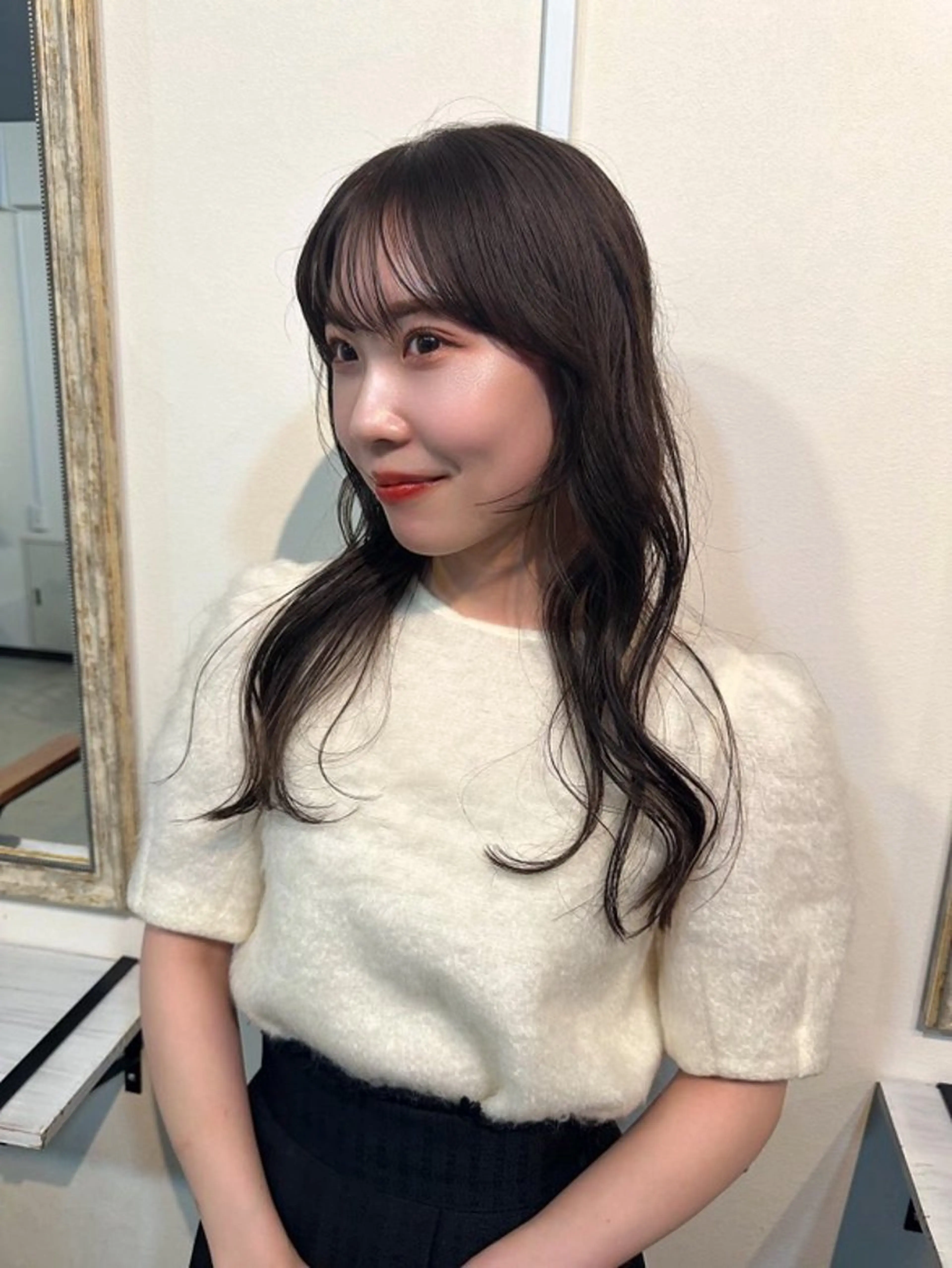 セミロング カラー グレージュ カット ヘアカラー トリートメント Sherry/R 三川町　木村祐里奈のヘアスタイル