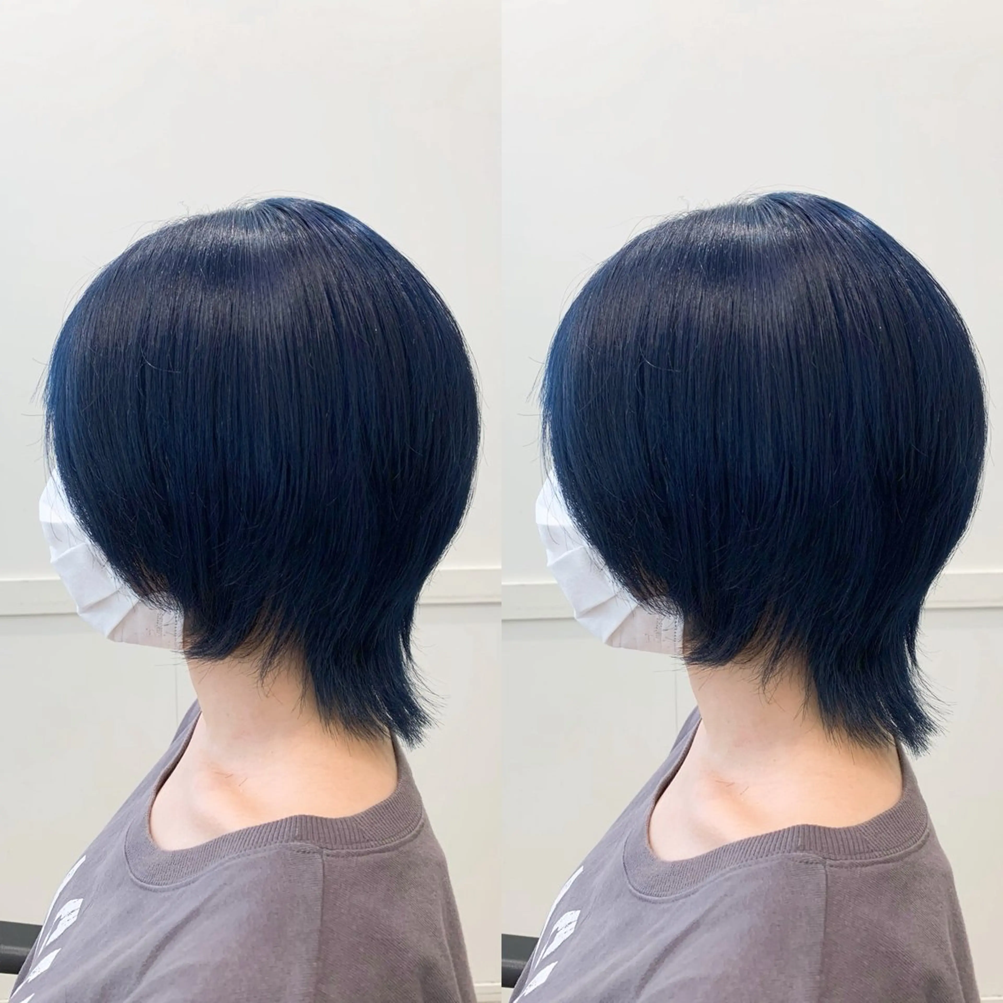 ショート カラー ブリーチ ブルーカラー ショートヘア ウルフカット レイヤーと縮毛矯正 で生きてる人のヘアスタイル