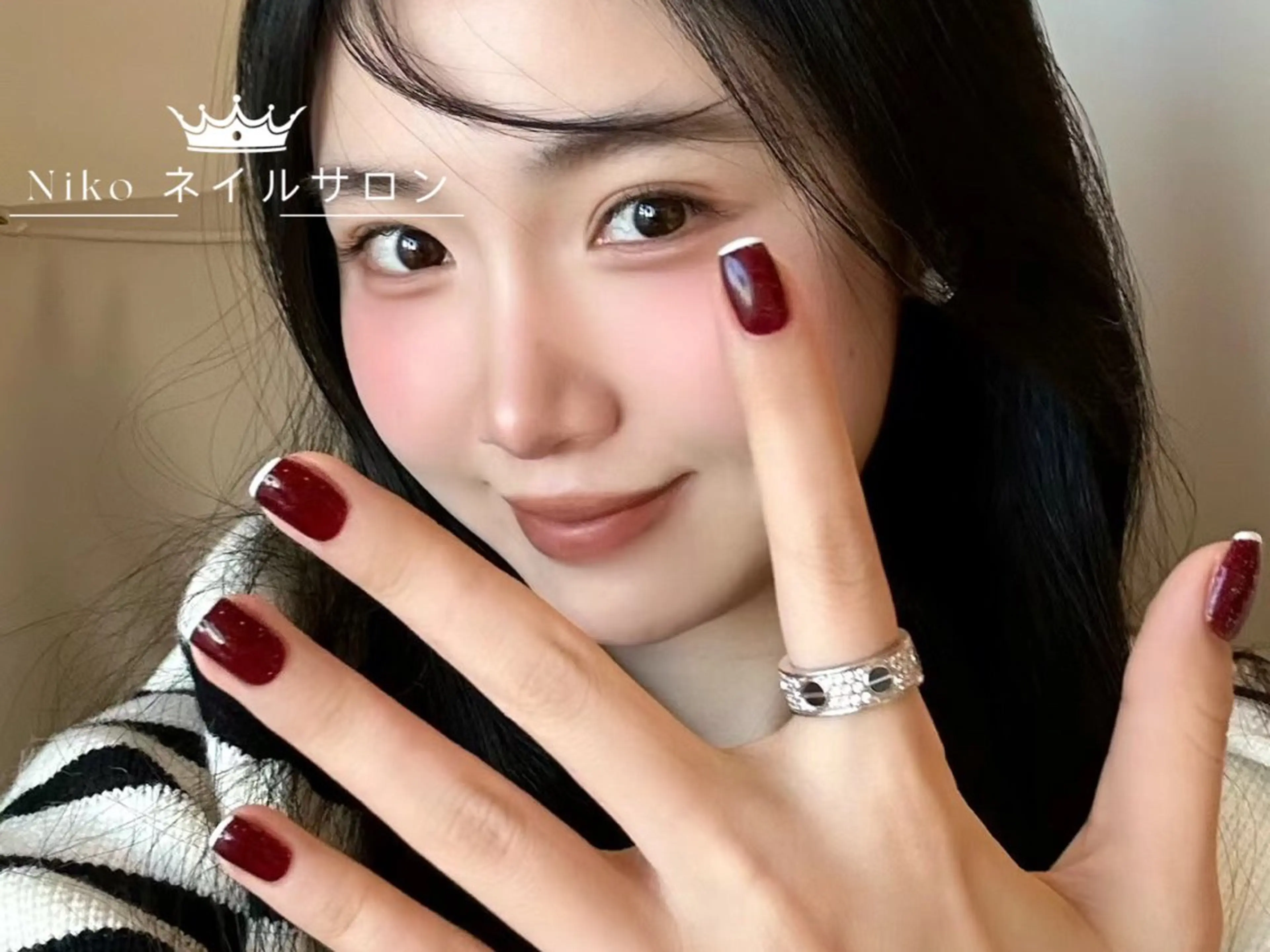 ネイル ジェルネイル ハート 韓国ネイル ニュアンスネイル パラジェル ハンドネイル Nikoネイルサロン 高田馬場店のネイルデザイン