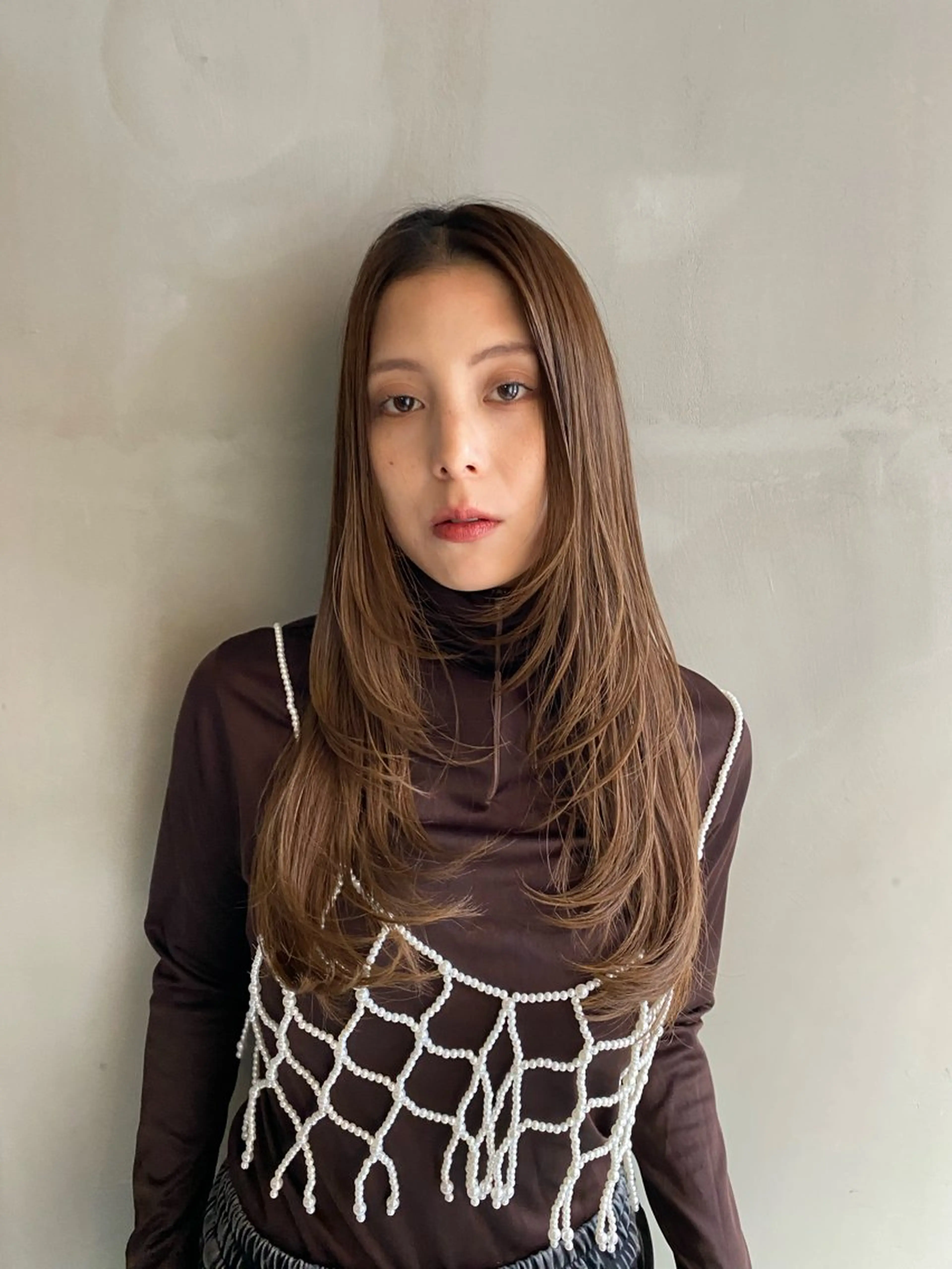 ロング カラー カット ヘアカラー トリートメント くすみカラー / 肌馴染み/ 花房佑夏のヘアスタイル