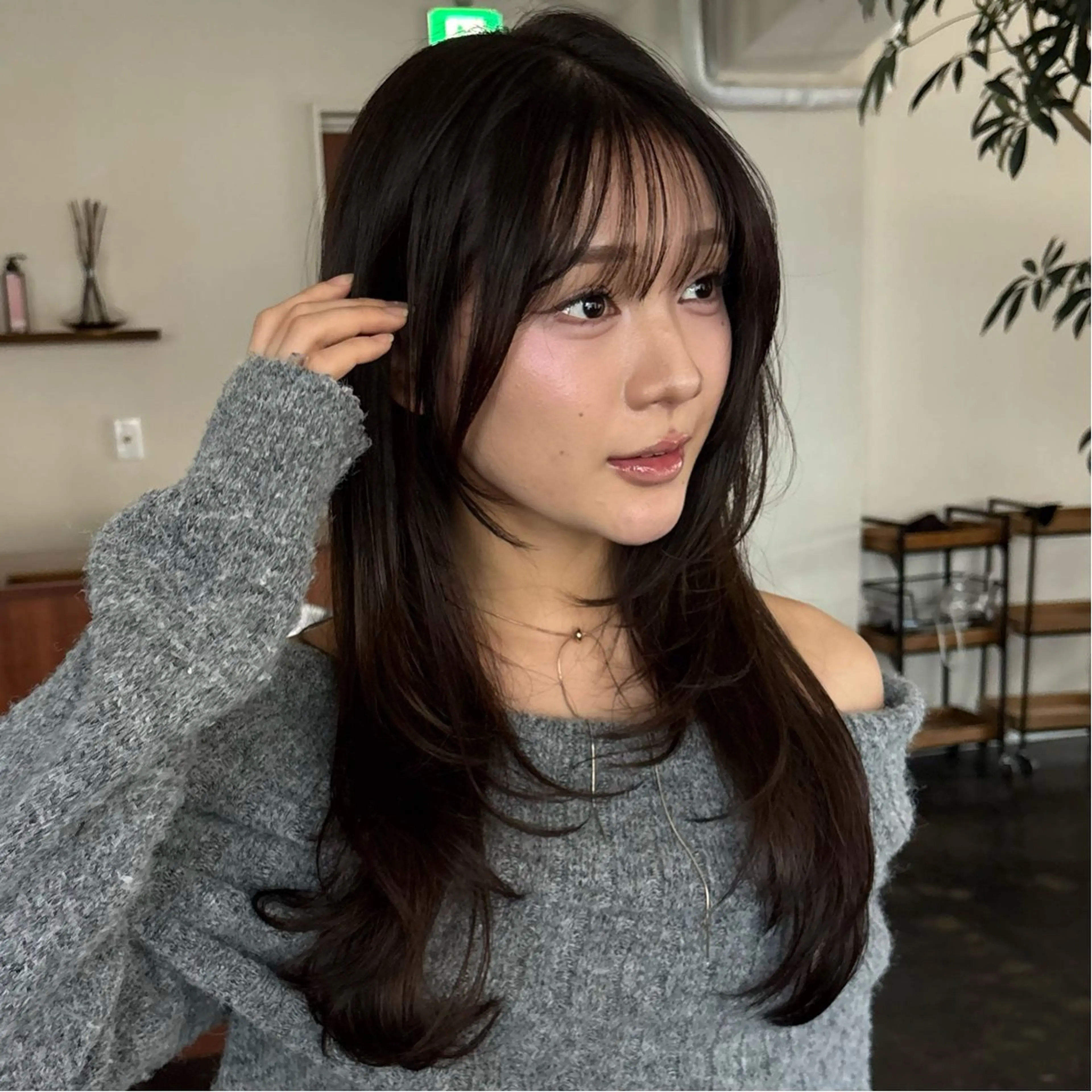 セミロング カット ヘアカラー トリートメント 透明感カラー/顔周り カット/ののか💞のヘアスタイル