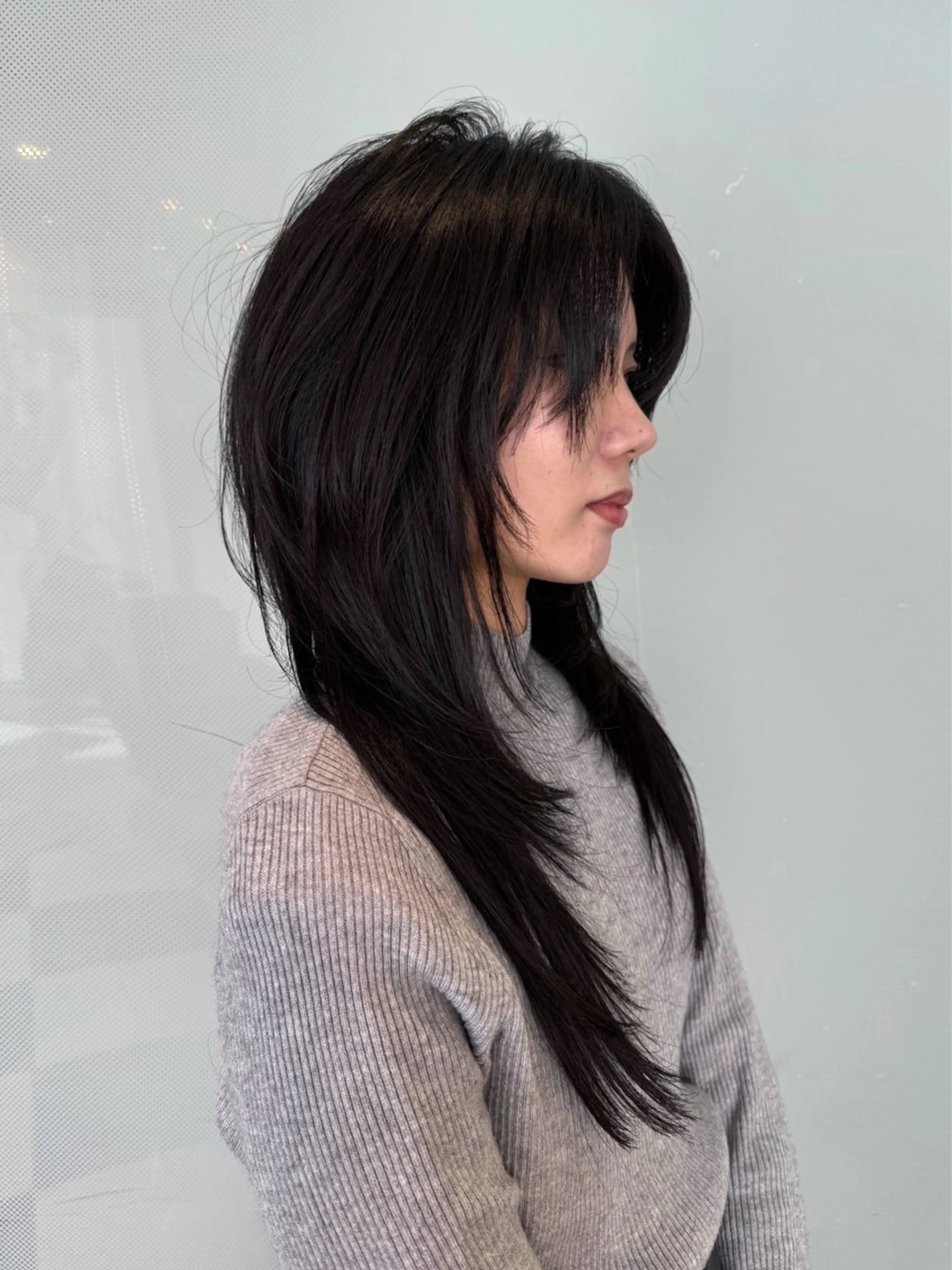 ロング anna 韓国レイヤ ー/ ハッシュカットのヘアスタイル