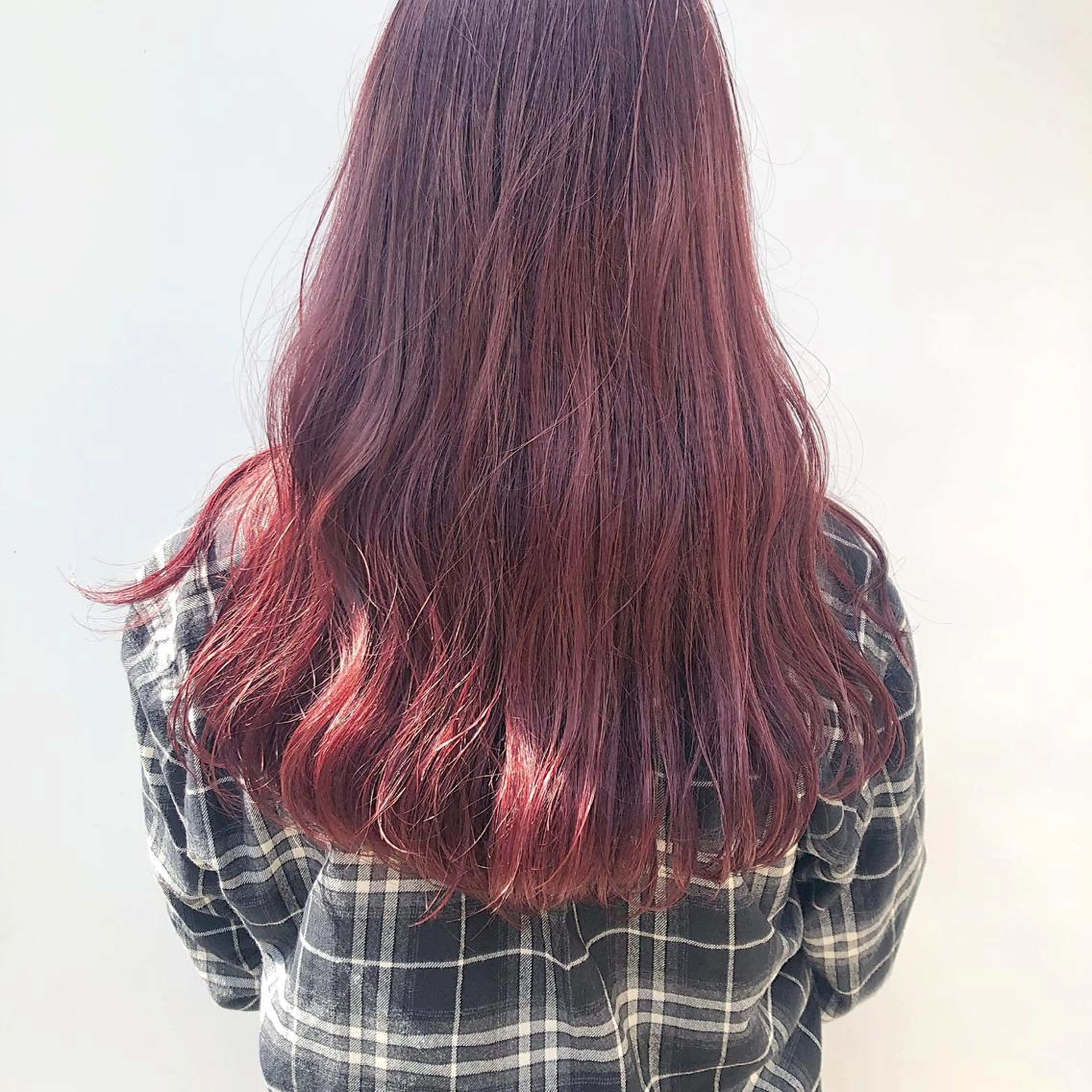 ロング カラー ヘアアレンジ レッドカラー 天神レイヤーカット No.1💖マユカのヘアスタイル