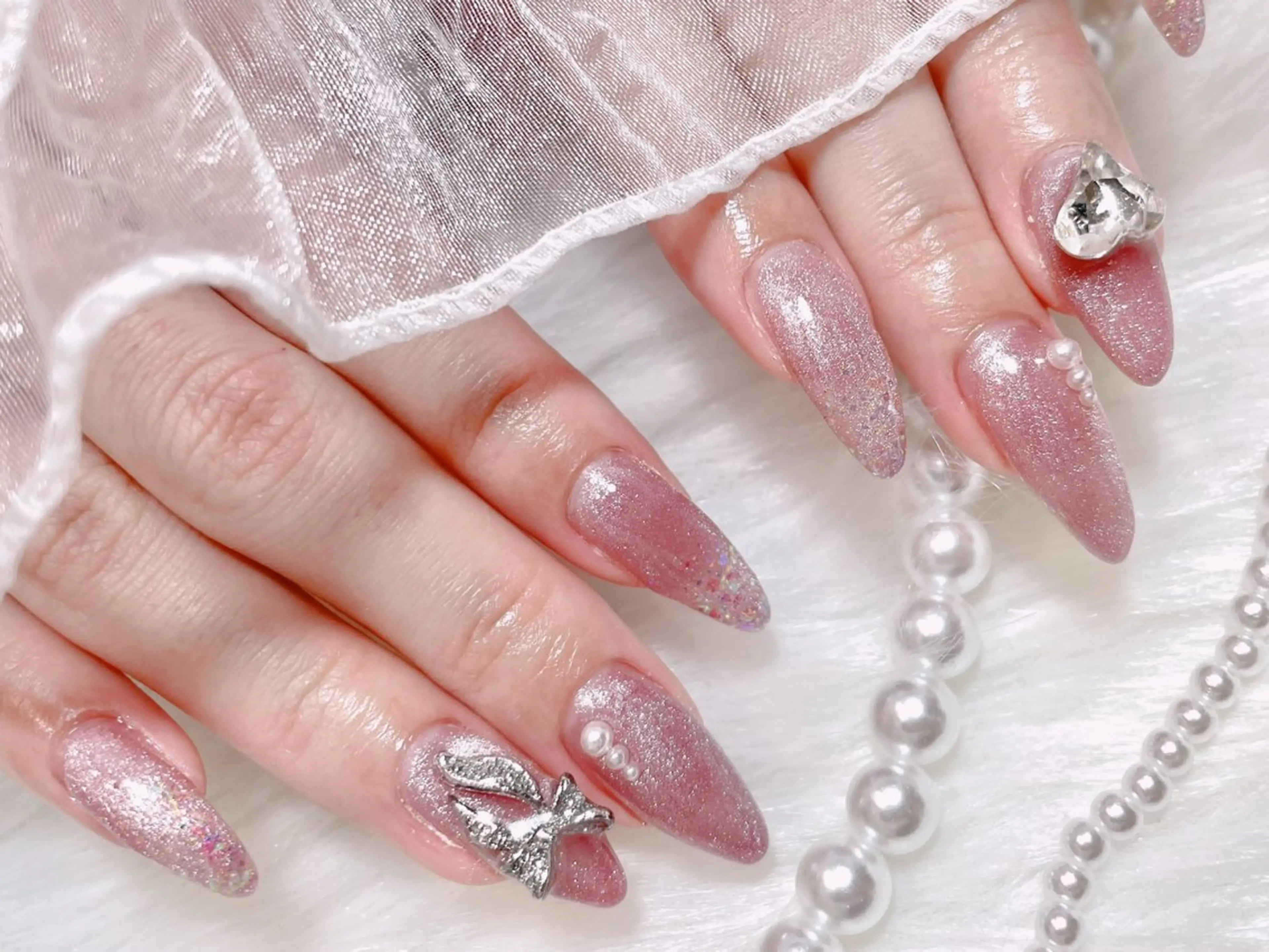 ネイル マグネットネイル ハンドネイル ゆりか ジョアアンジェ福島のネイルデザイン