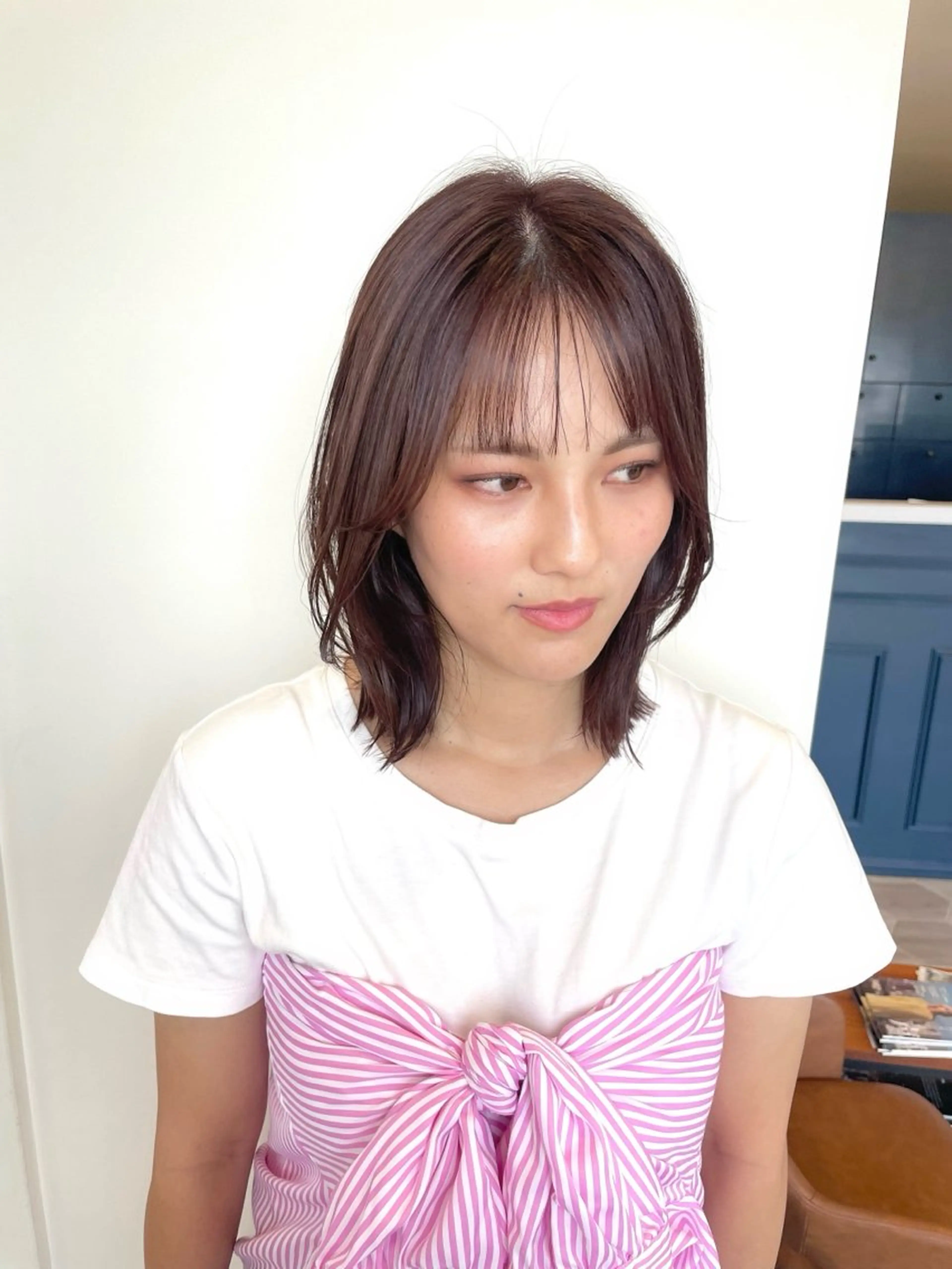 ミディアム カラー 透明感カラー ラベンダーカラー レイヤーカット 似合わせカット トリートメント カット ヘアカラー トリートメント 田島 仁美のヘアスタイル