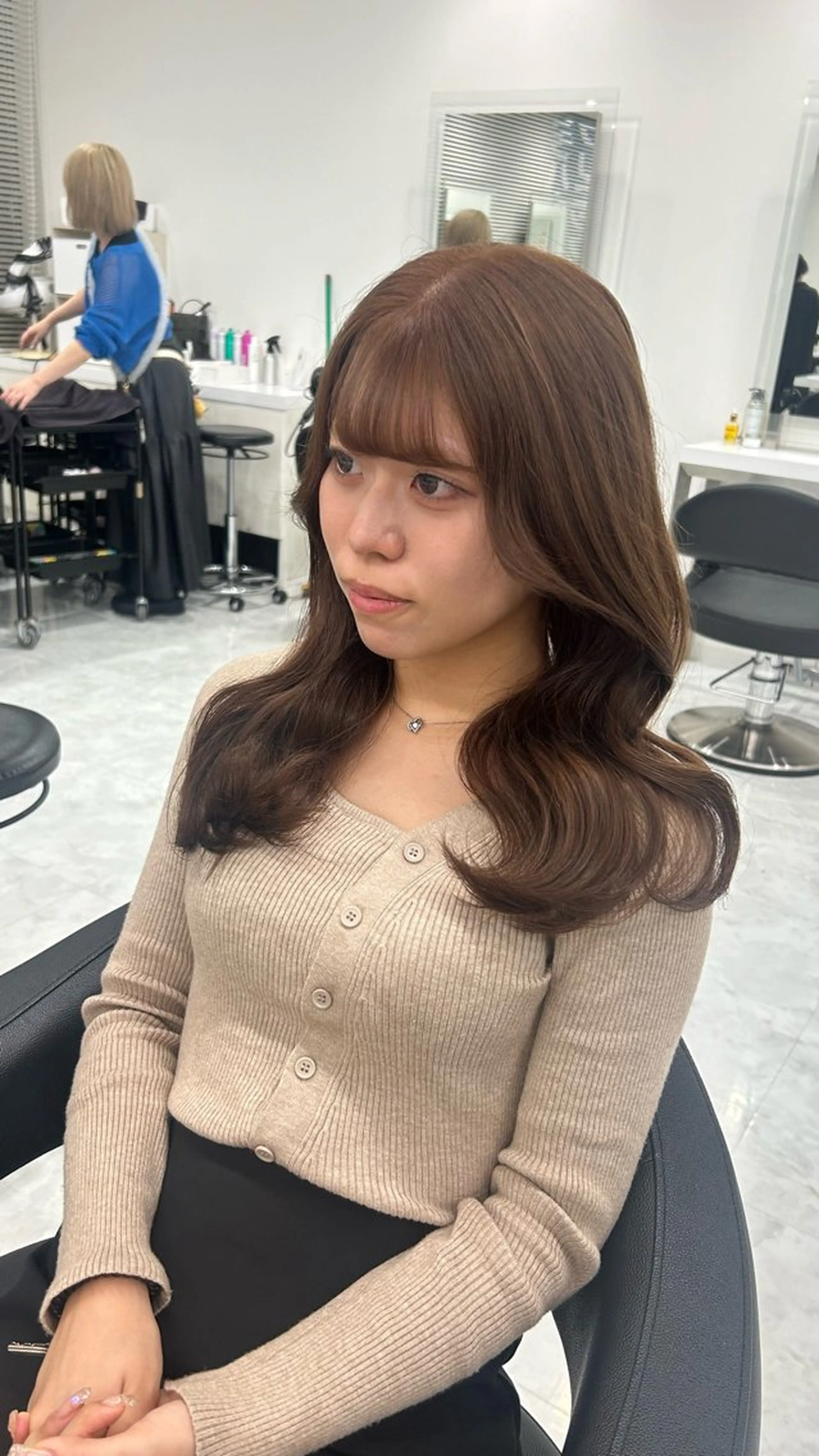 ロング カラー パーマ ヘアアレンジ メンズ キッズ カット ヘアカラー トリートメント 盛れ韓国ハイトーン 🎀Himari🎀のヘアスタイル