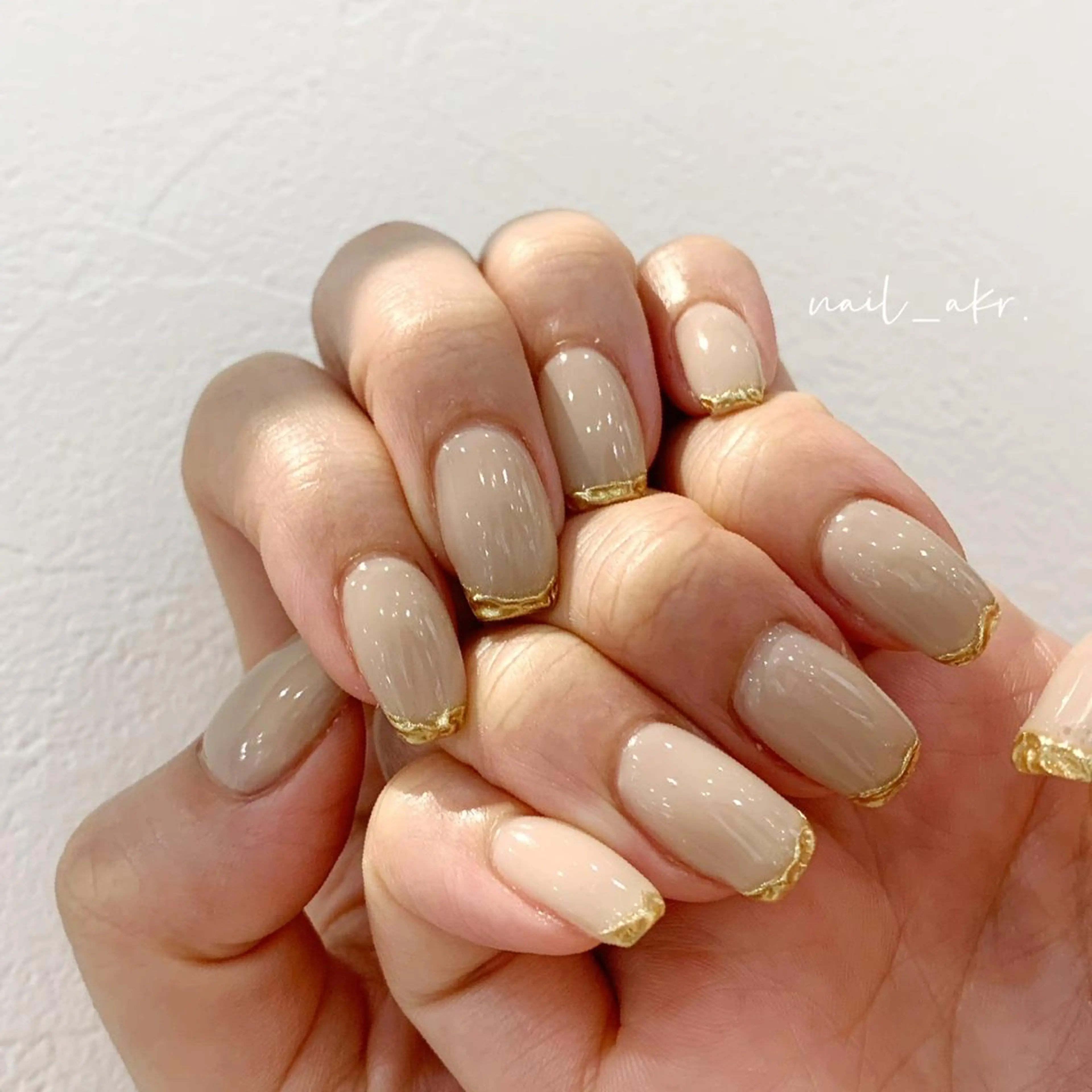 ネイル フレンチネイル ゴールド ミラーネイル nailAVANCE akariのネイルデザイン