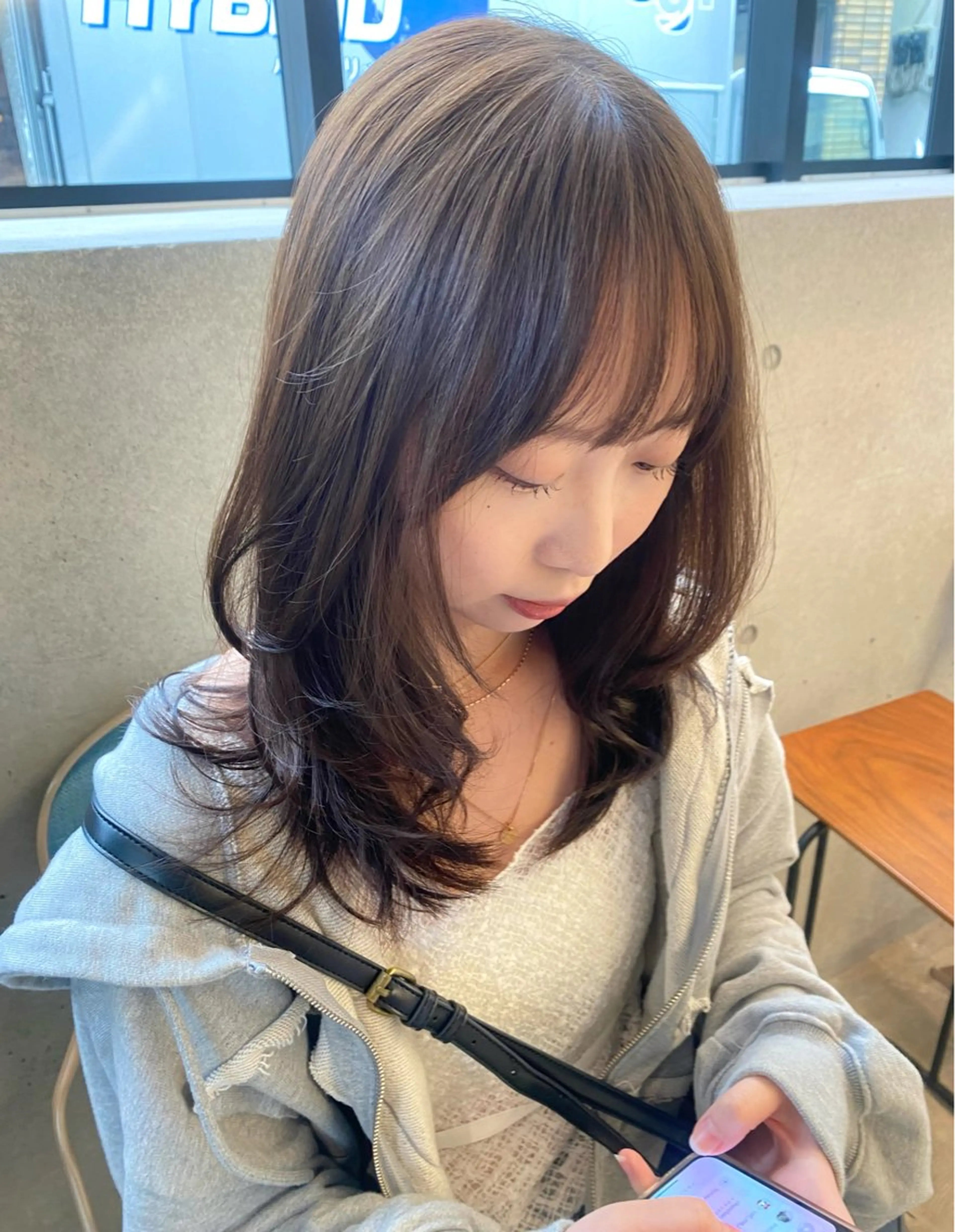 ミディアム カラー カット ヘアカラー トリートメント レイヤー/柔色 カラー/SAkiのヘアスタイル