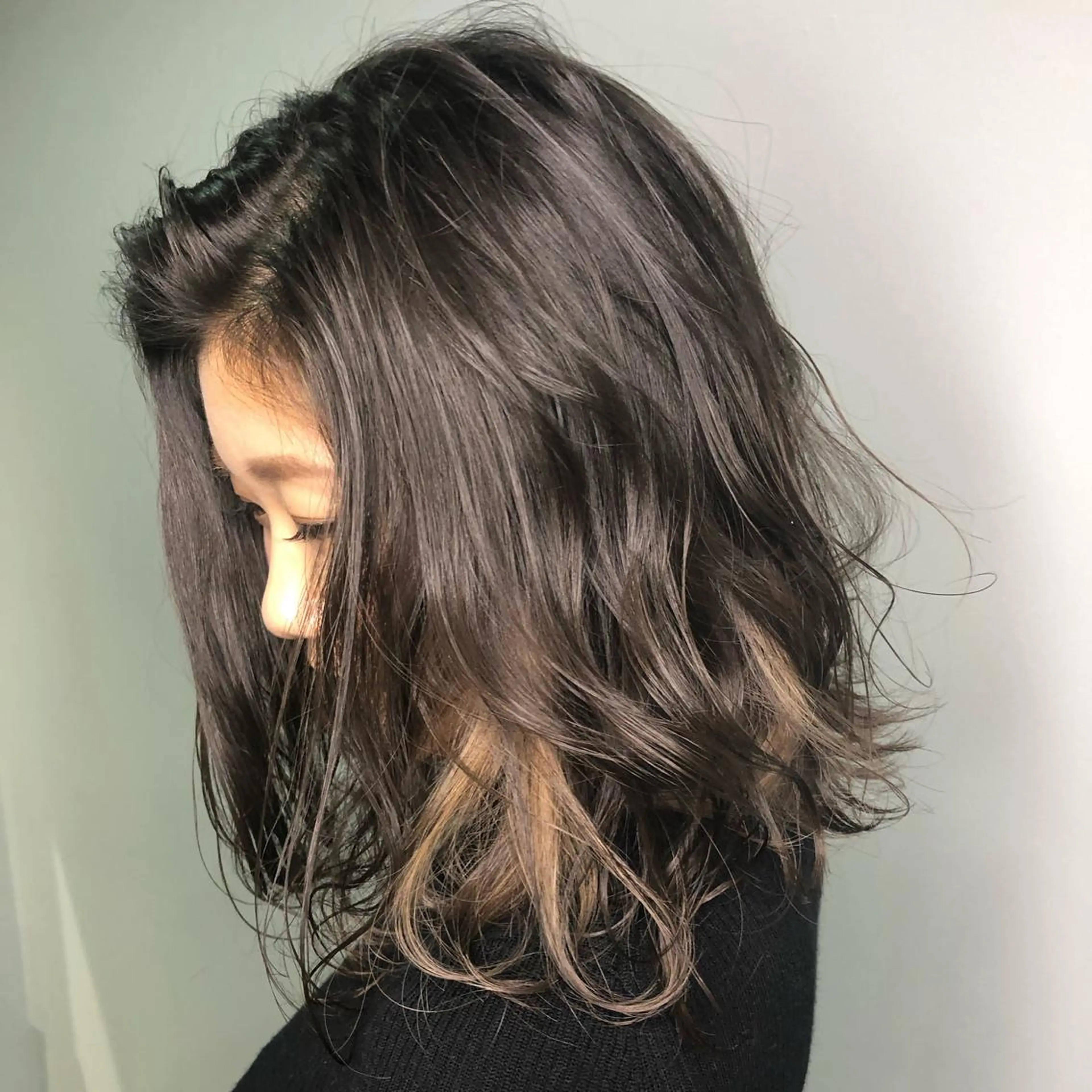 ミディアム カラー 低ダメージパーマ ケアパーマ/武田明大のヘアスタイル