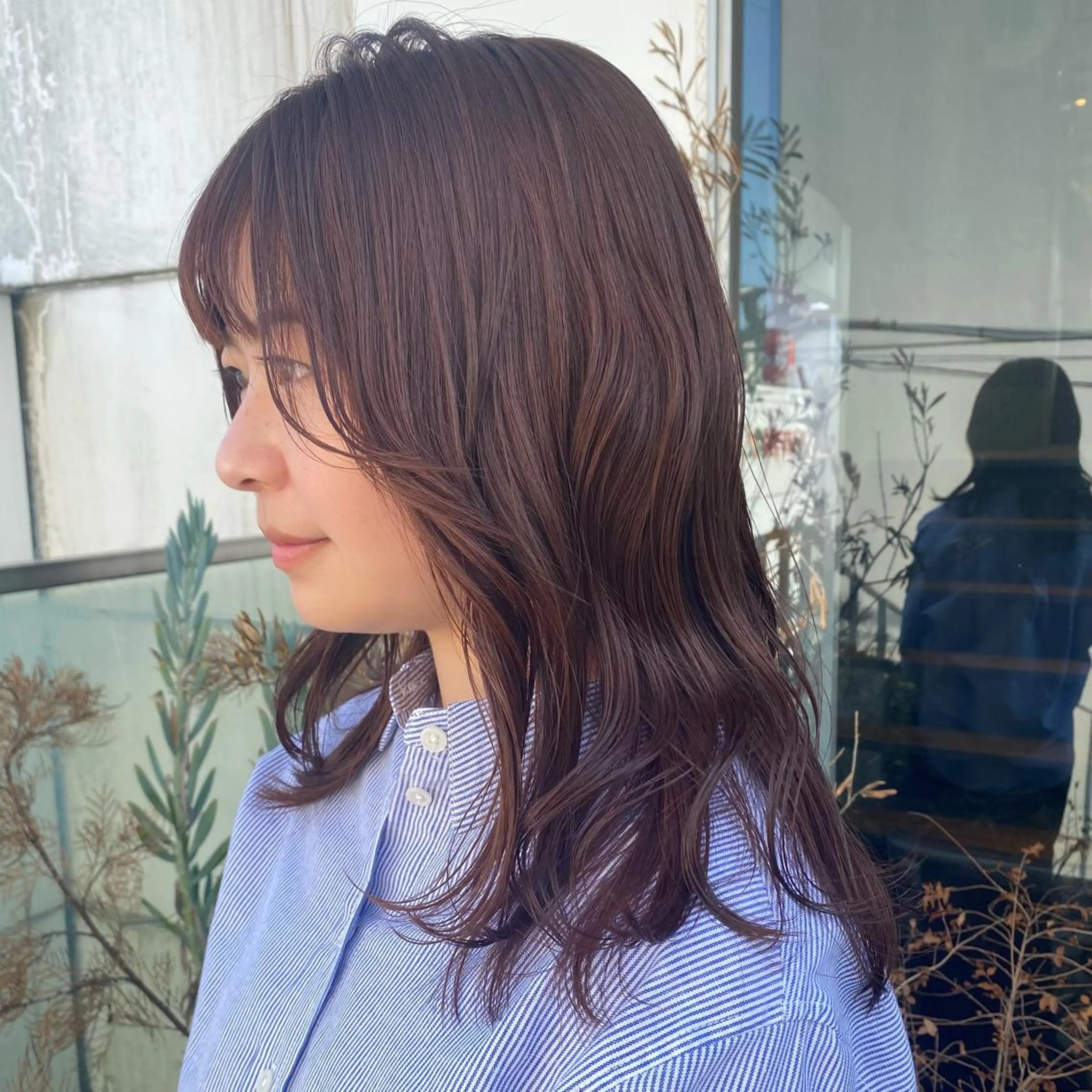 セミロング カラー パーマ ヘアアレンジ ブリーチ ブリーチなしカラー カット ヘアカラー トリートメント ヘッドスパ 押切 響　のヘアスタイル