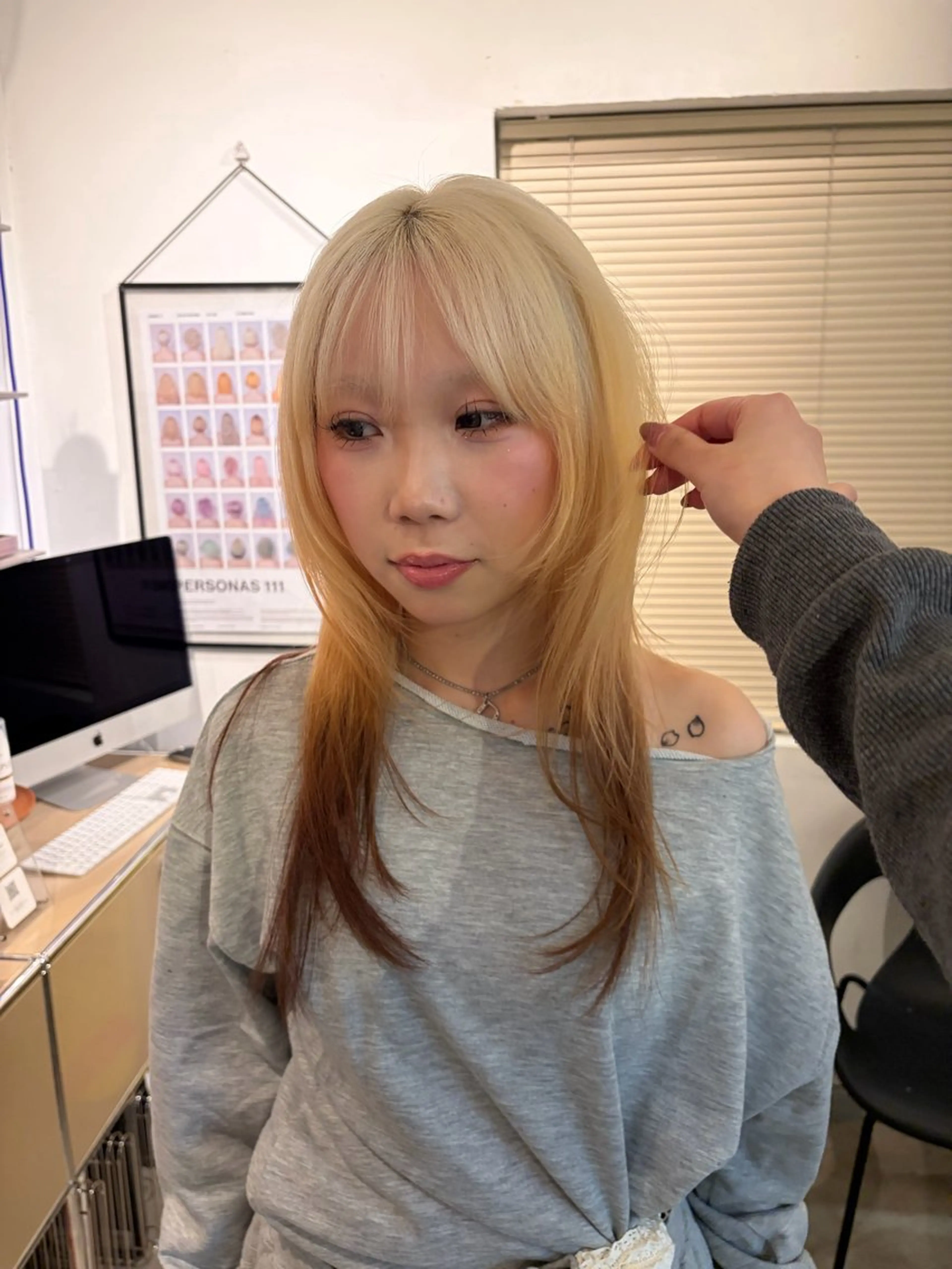 カラー デザインカラー ハイトーンカラー ヘアカラー キラ/ハイトーン/ 天神美容室のヘアスタイル