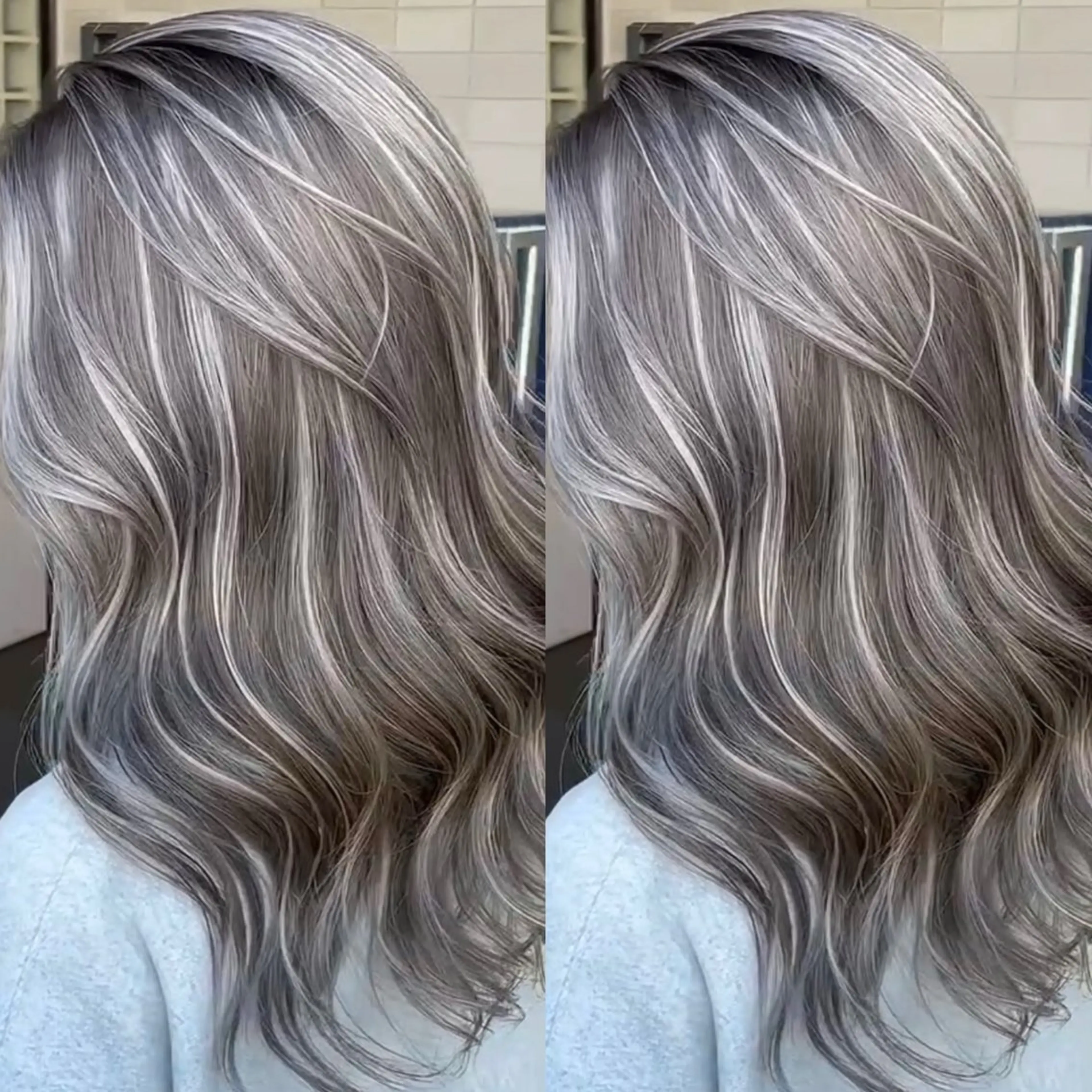 ロング カラー バレイヤージュ ブリーチ ケアブリーチ ハイライトカラー ハイライト カット ヘアカラー トリートメント 表参道/ハイライト バレイヤージュのヘアスタイル