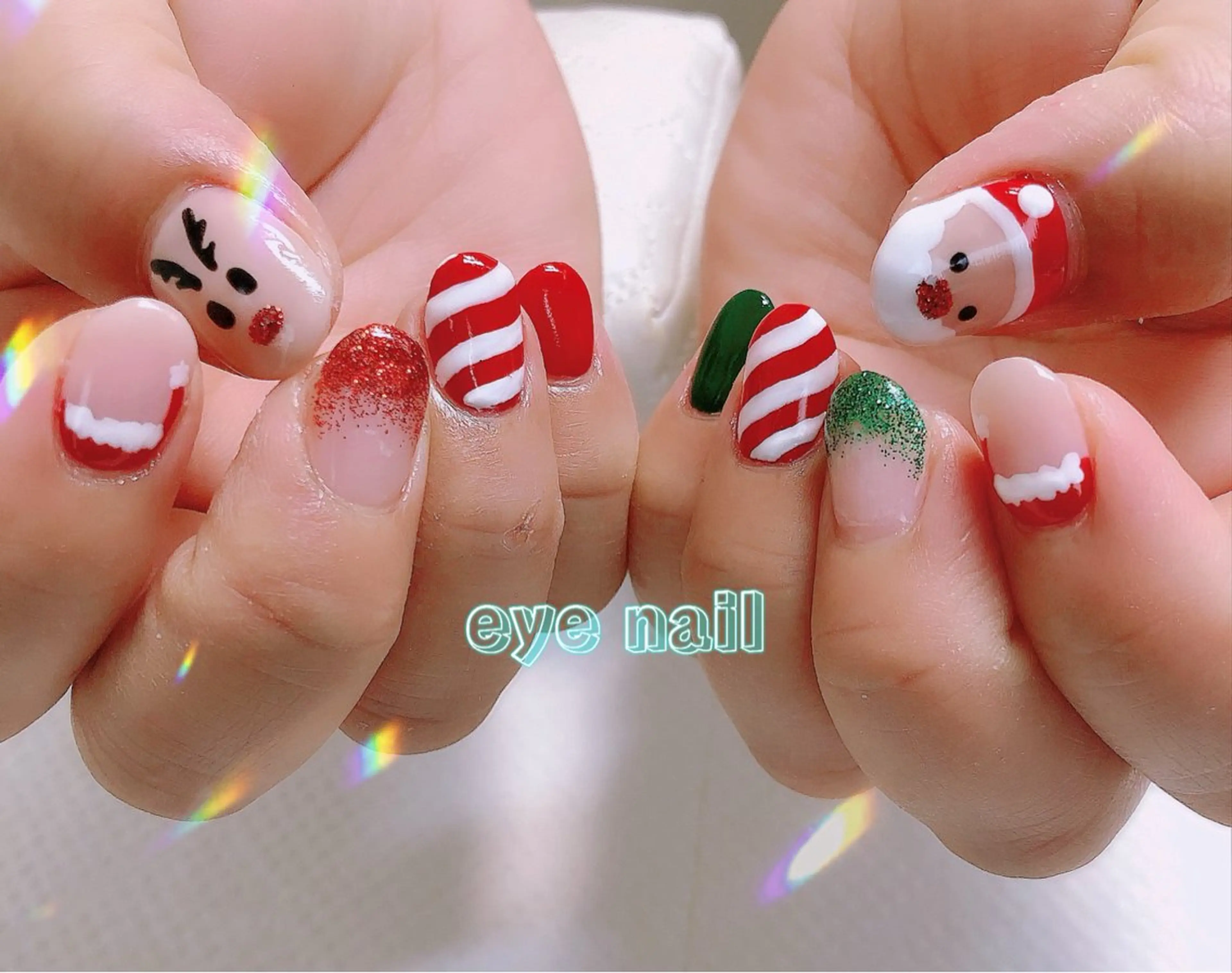ネイル 持ち込み 冬ネイル クリスマス ハンドネイル Eye nailのネイルデザイン