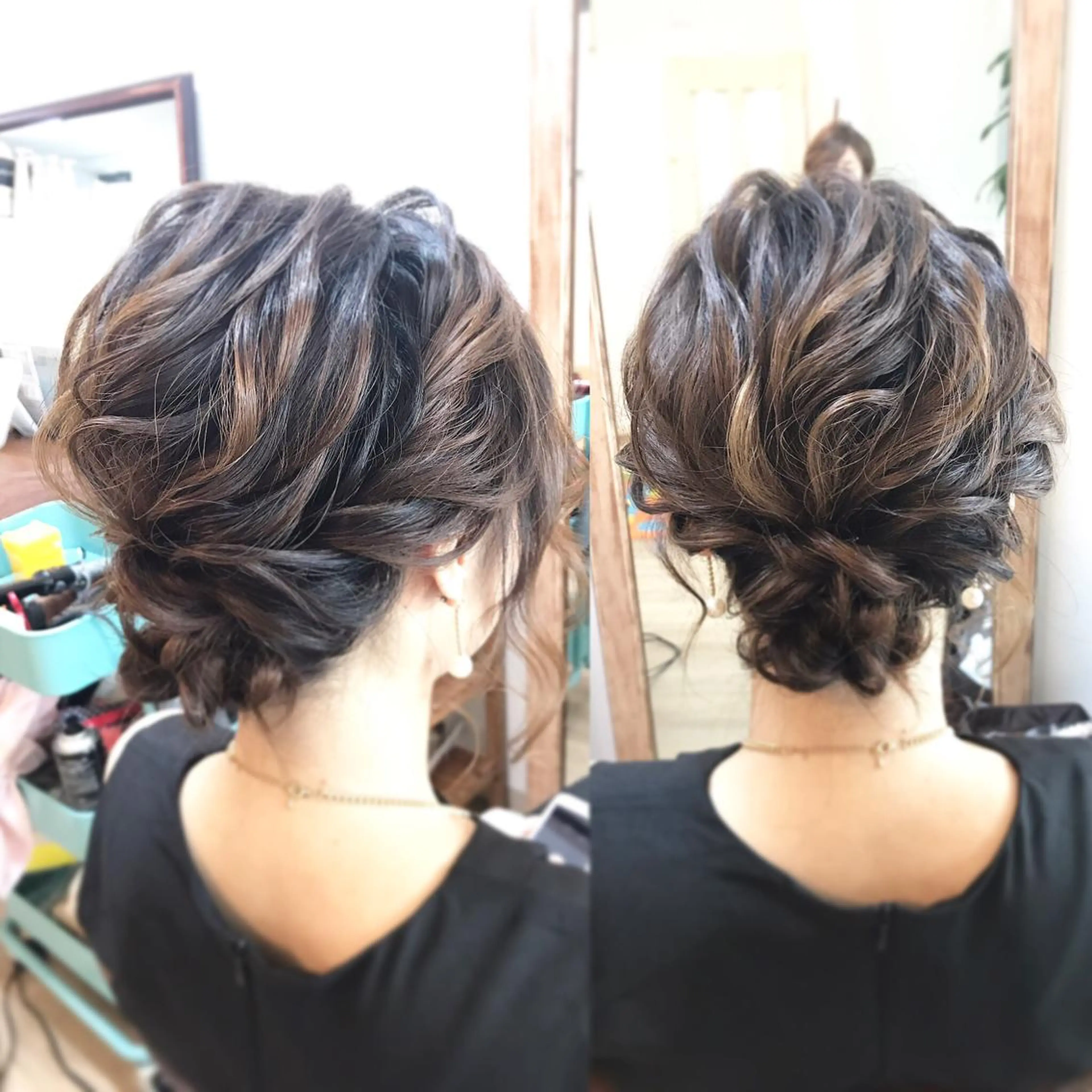 セミロング ヘアアレンジ 早朝✨ヘアセット 着付け/清水玲歌のヘアスタイル