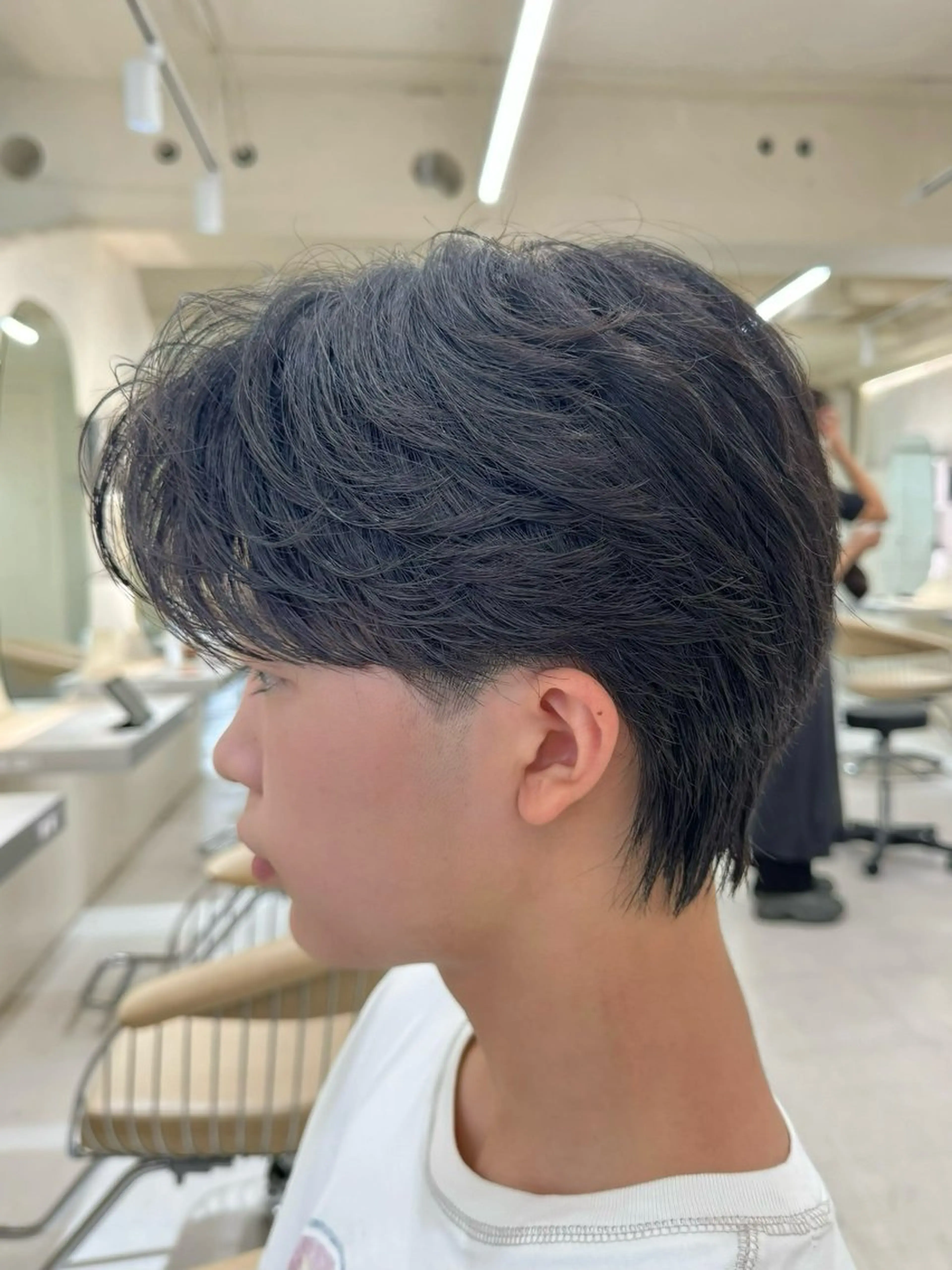 ショート パーマ メンズ センターパート メンズパーマ ニュアンスパーマ 横浜/レイヤー/ カネコのヘアスタイル