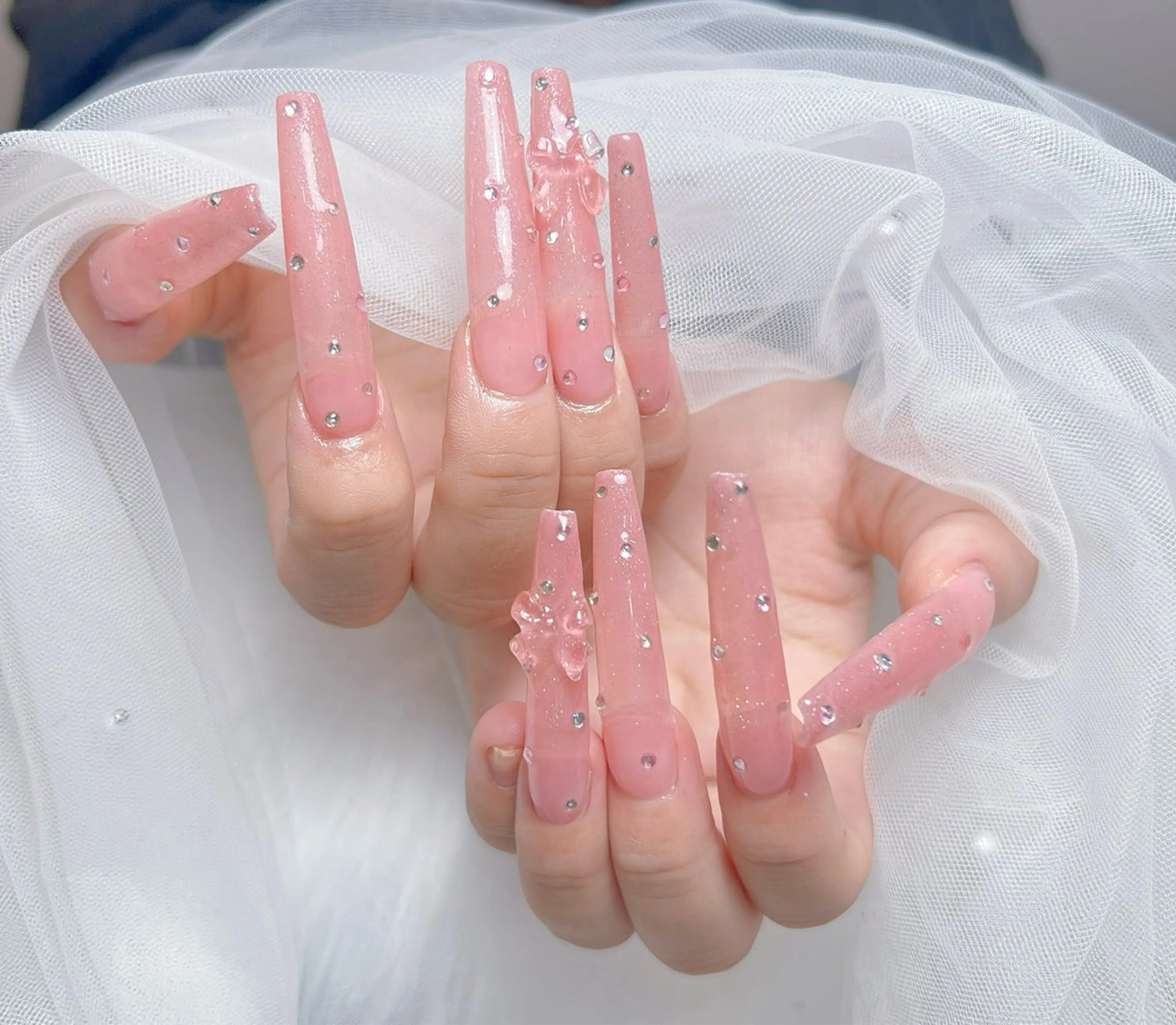 ネイル アートネイル オーロラネイル チークネイル 長さ出し フットネイル Miya_nail所属・Miya _nailのネイルデザイン