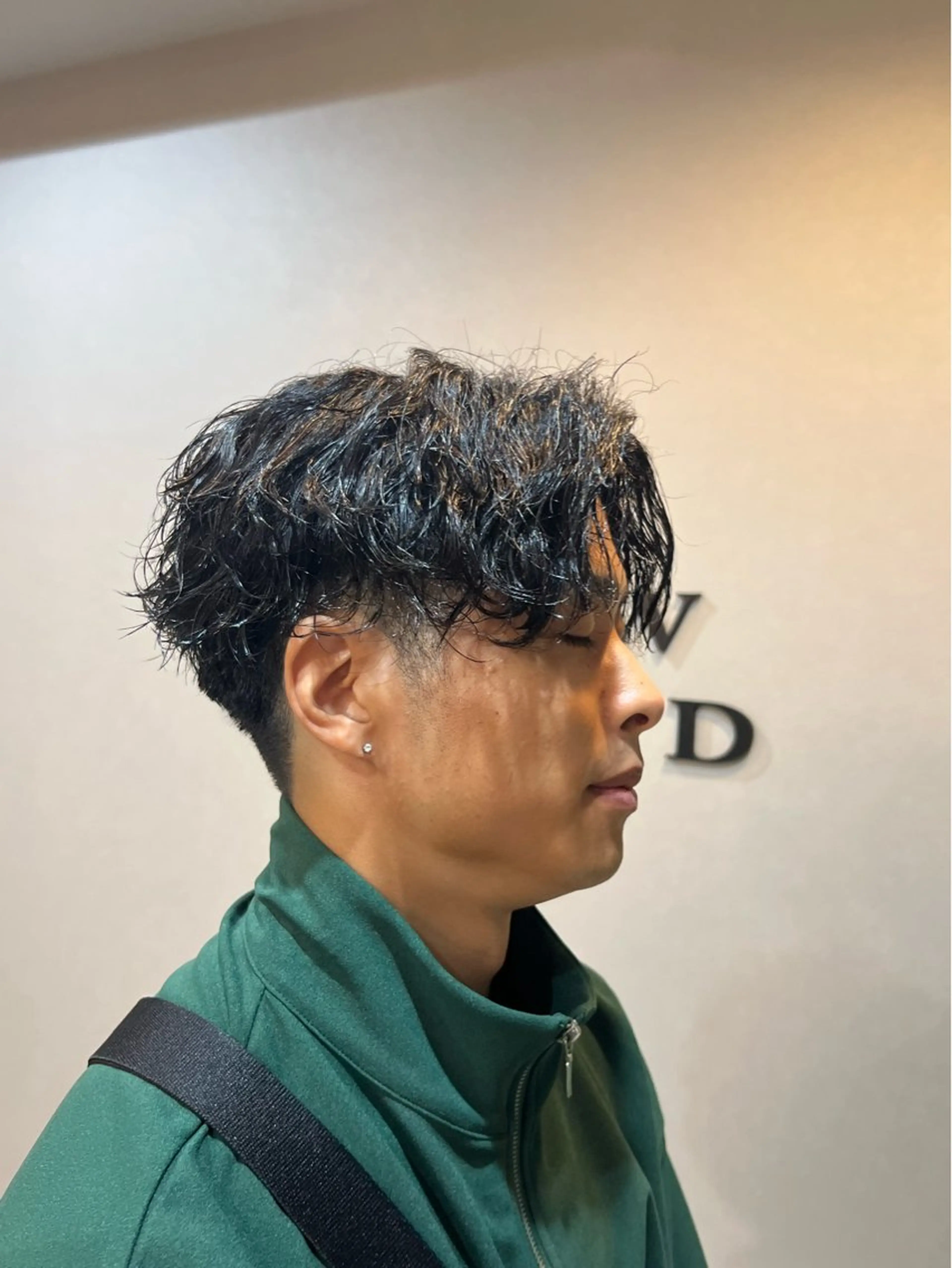 ショート パーマ メンズ メンズパーマ 波巻きパーマ SHION men's permのヘアスタイル