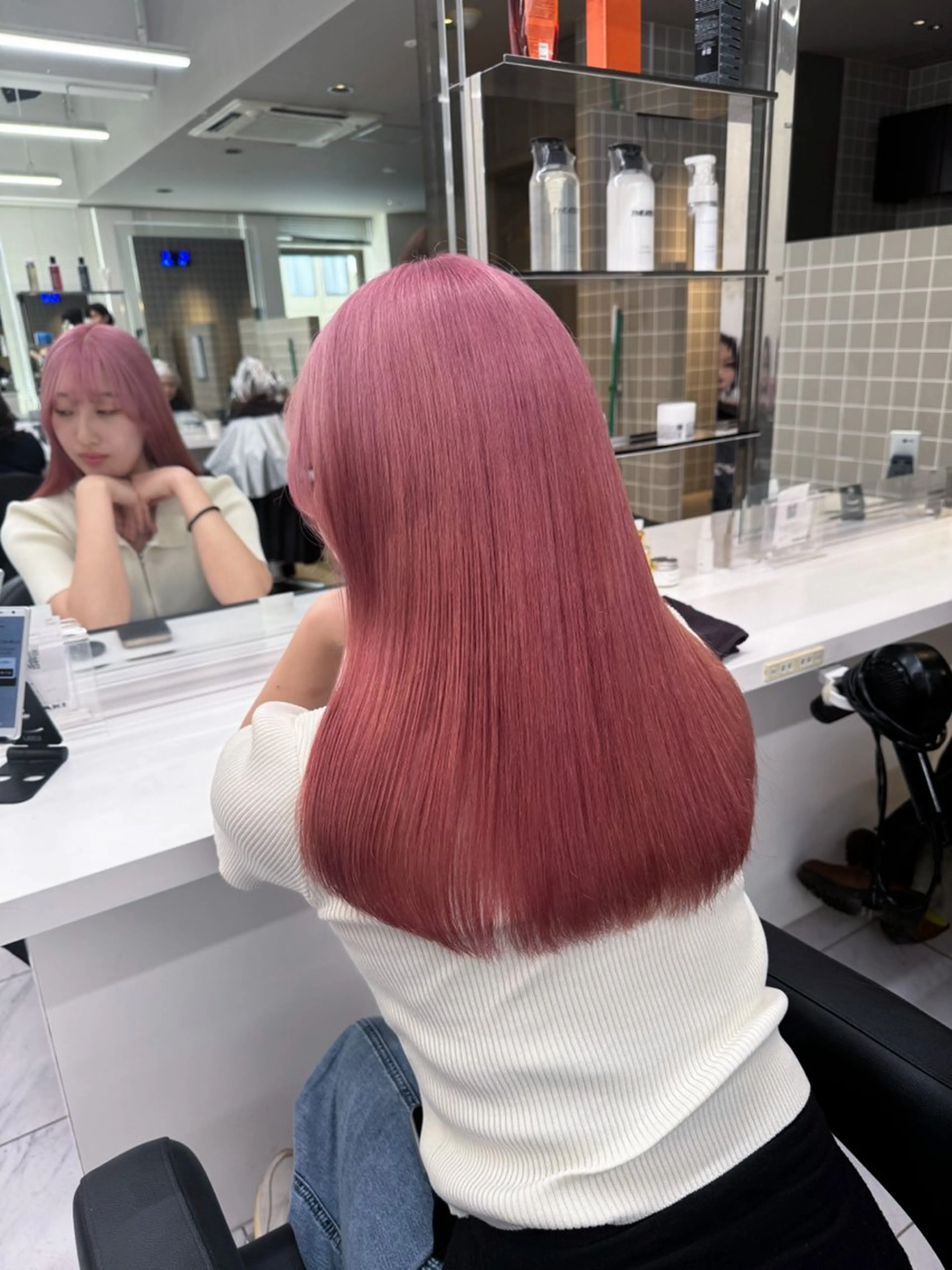 セミロング カラー ヘアアレンジ Over hair_ misakiのヘアスタイル