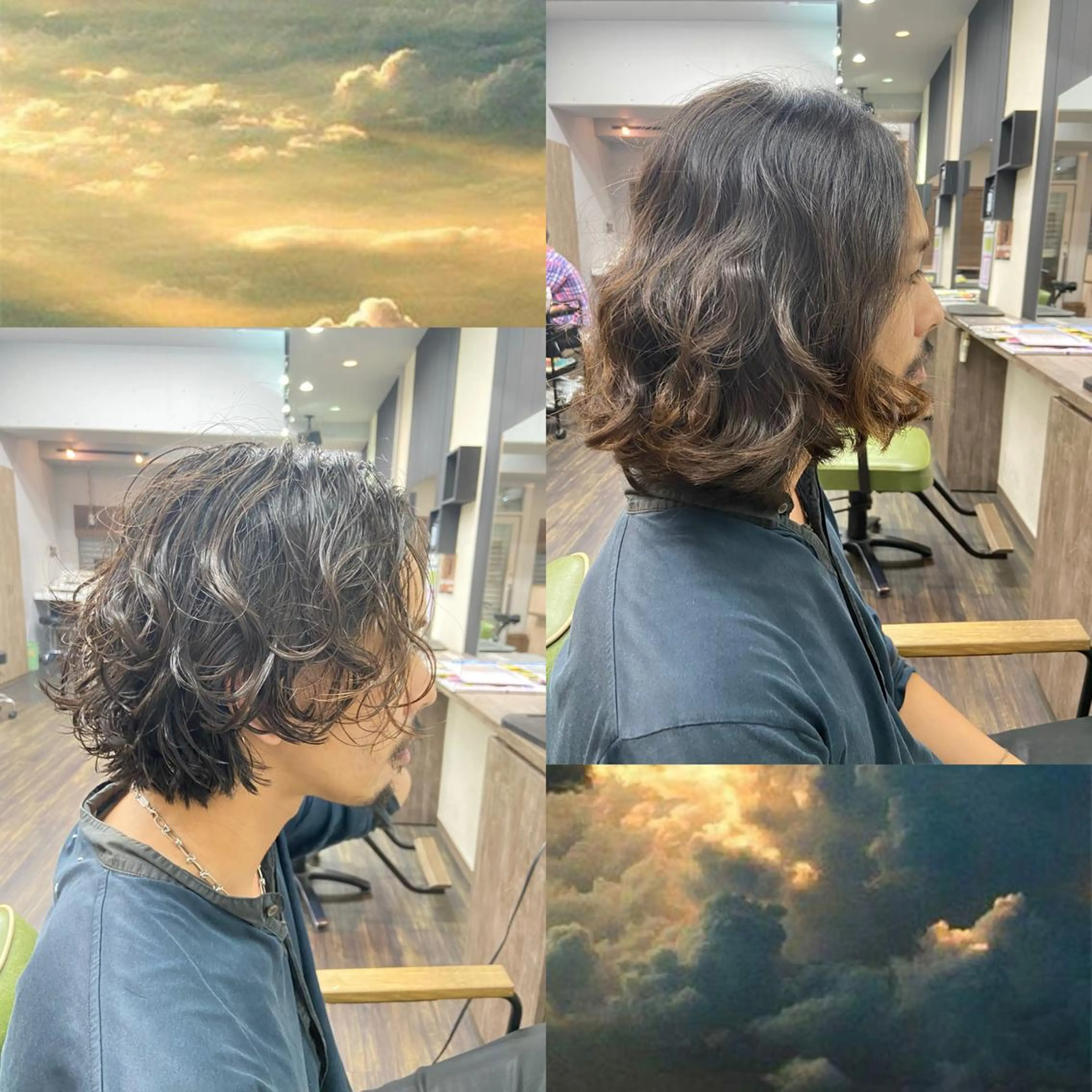 ミディアム カット パーマ 仁和山 晃のヘアスタイル