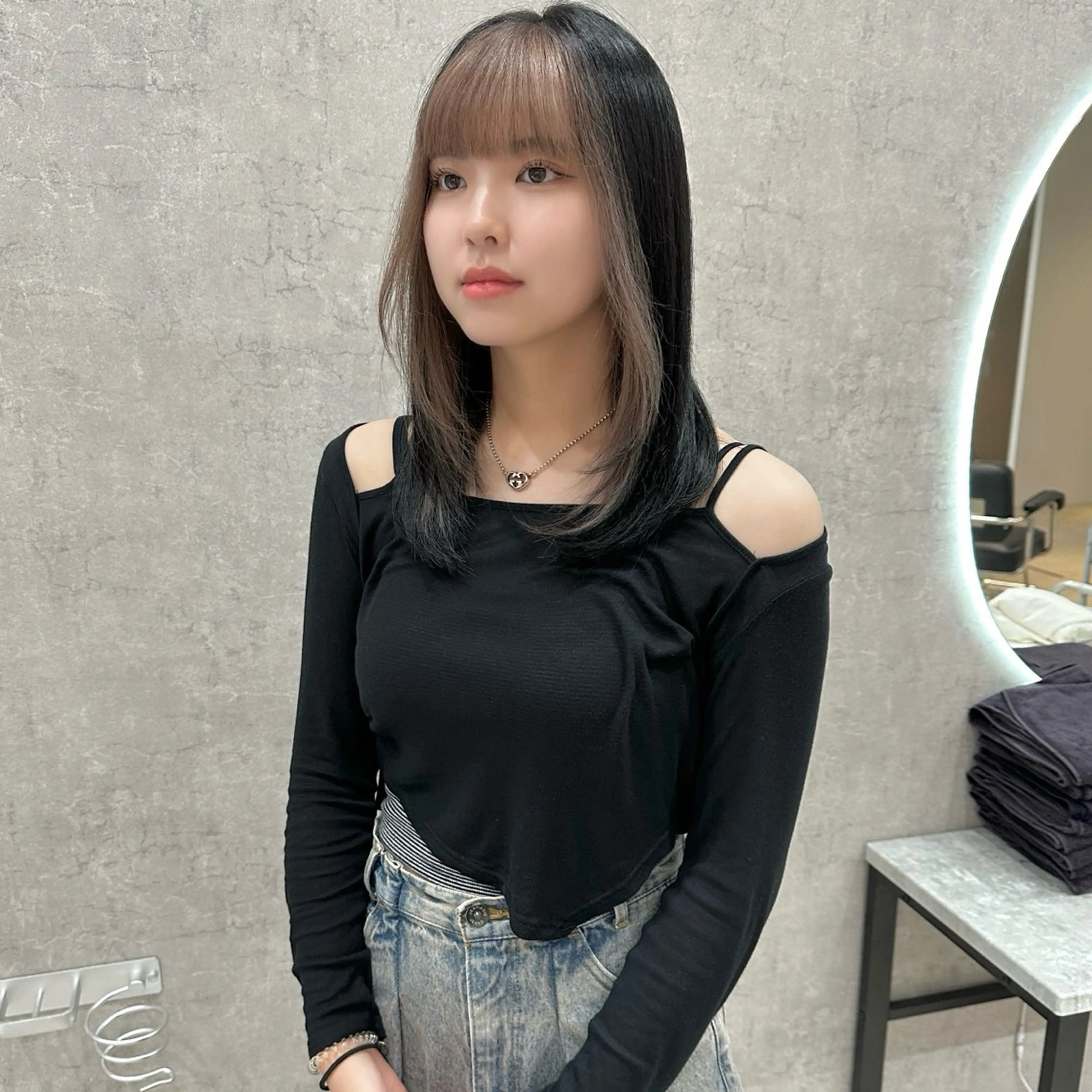 ミディアム カラー はちすか るかのヘアスタイル