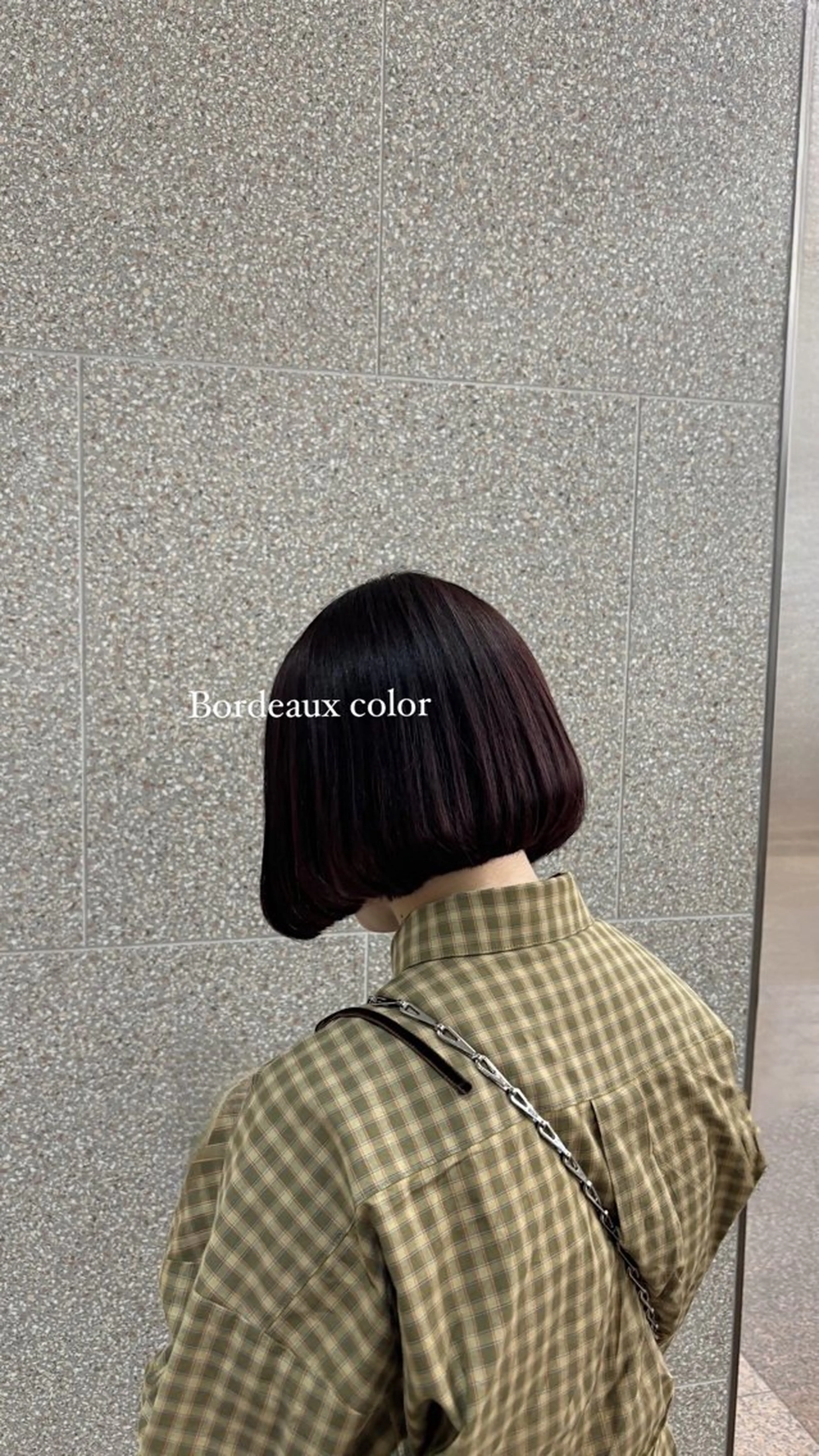 ミディアム カラー ボルドーカラー トリートメント 家村 瑠依のヘアスタイル