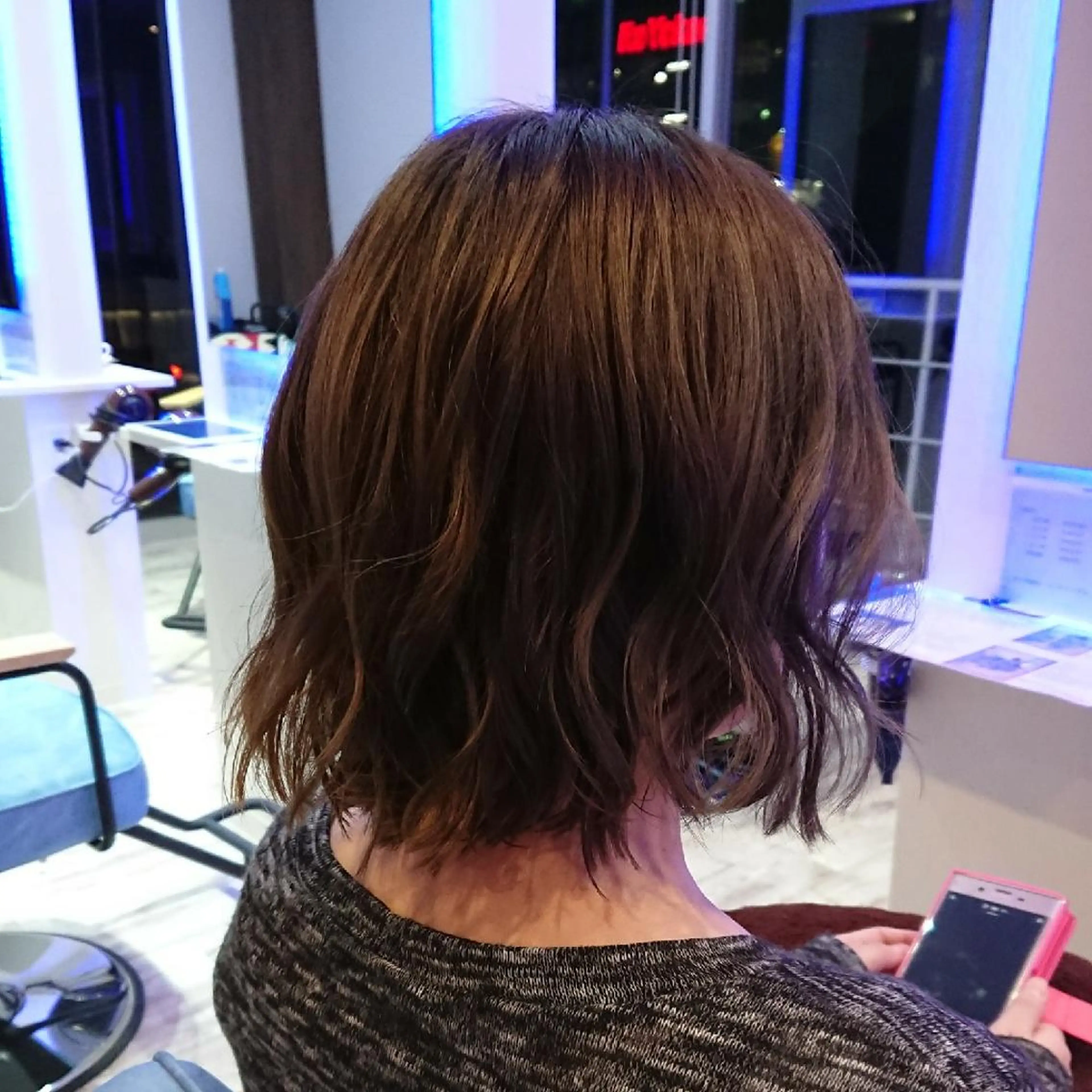 ミディアム ヘアアレンジ カラー 小林 伸行のヘアスタイル