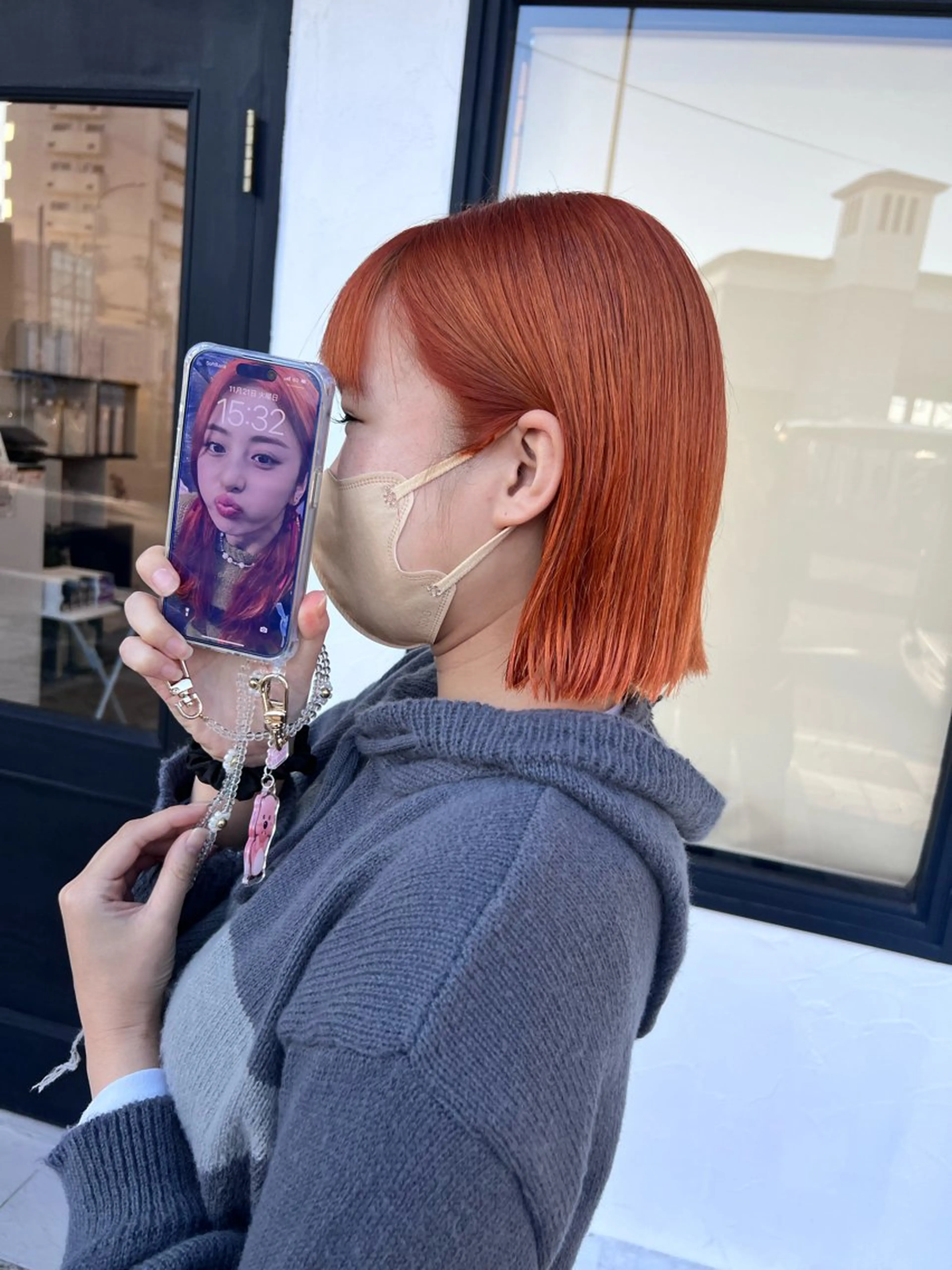 ショート カラー ショートボブ バレイヤージュ ブリーチ ケアブリーチ 透明感カラー 村岡 芽衣のヘアスタイル