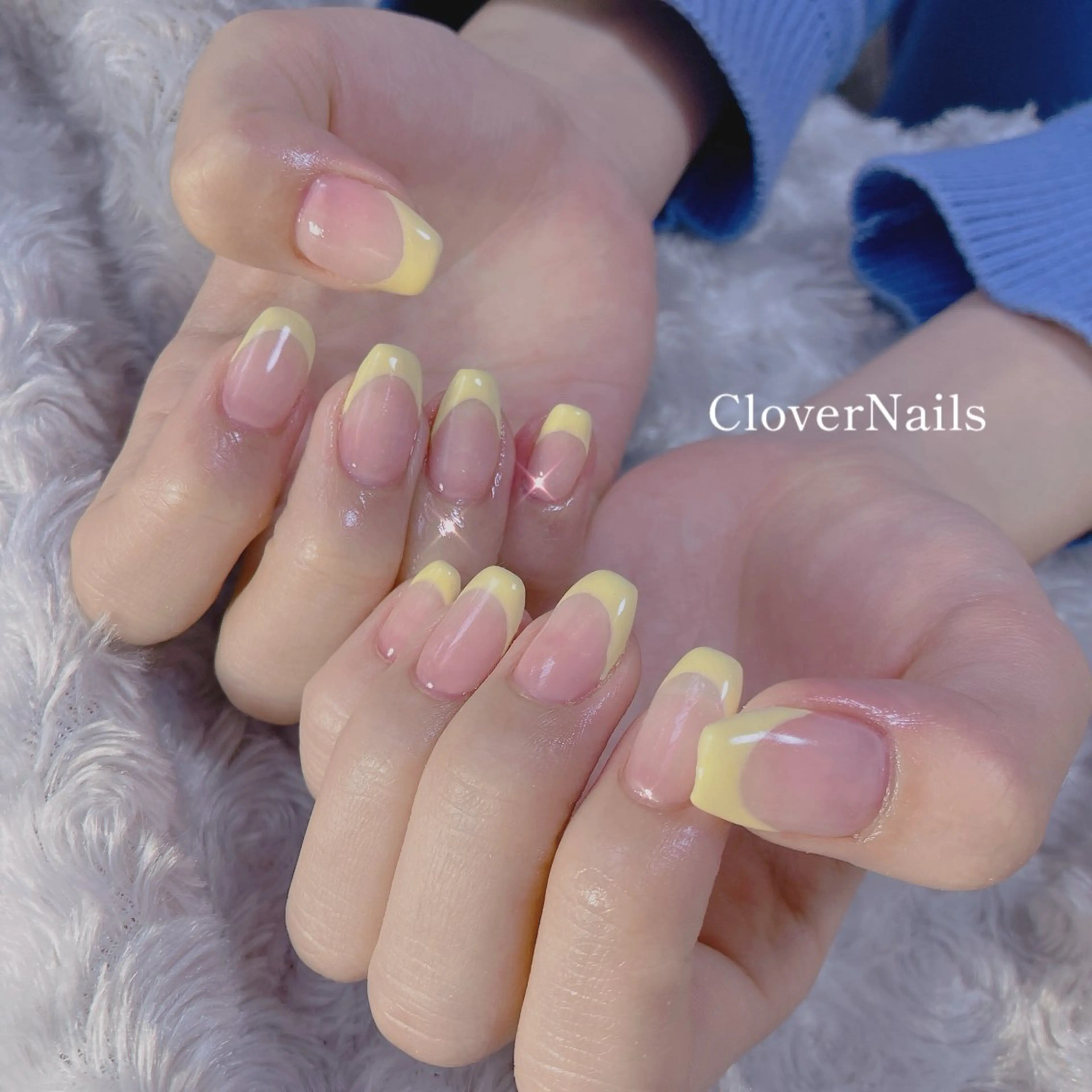 ネイル フレンチネイル ジェルネイル ピンク シンプルネイル 春ネイル ハンドネイル 自宅ネイルサロン クロバーネイルのネイルデザイン