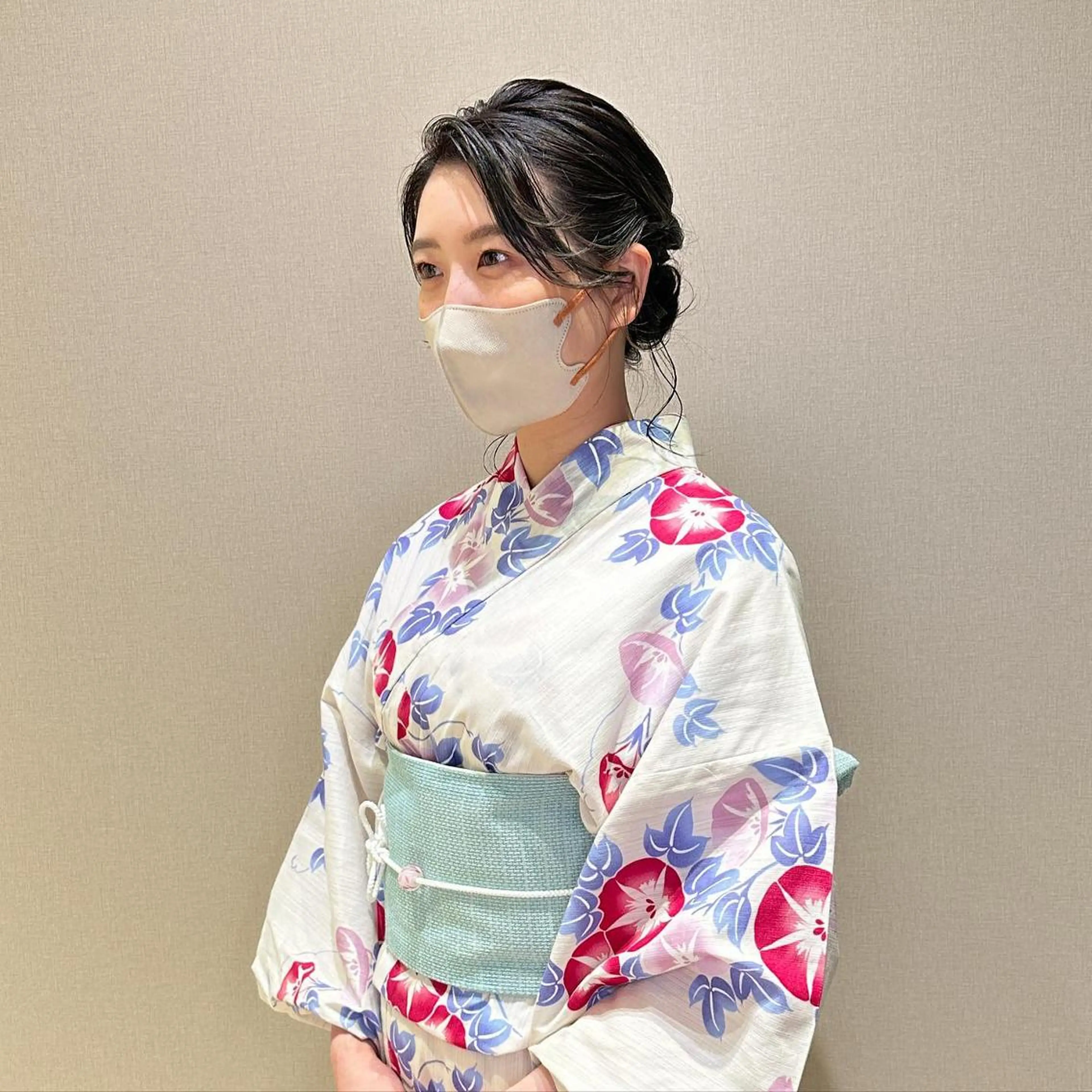 カラー 浴衣 堀結香/顔まわり レイヤー/蒲生四丁目のヘアスタイル