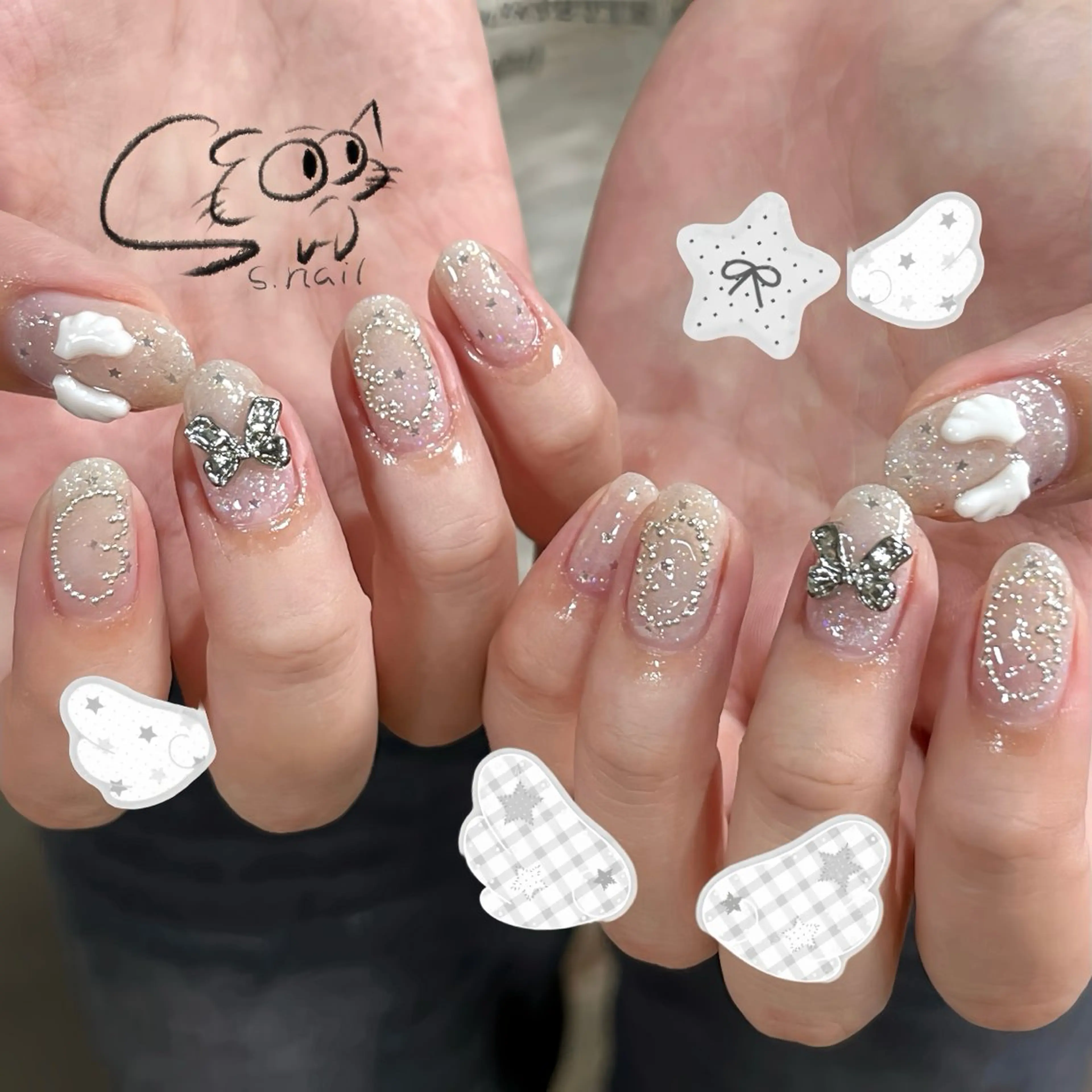 ネイル チークネイル フレンチネイル グラデーション マグネットネイル ワンカラーネイル S.nail _のネイルデザイン