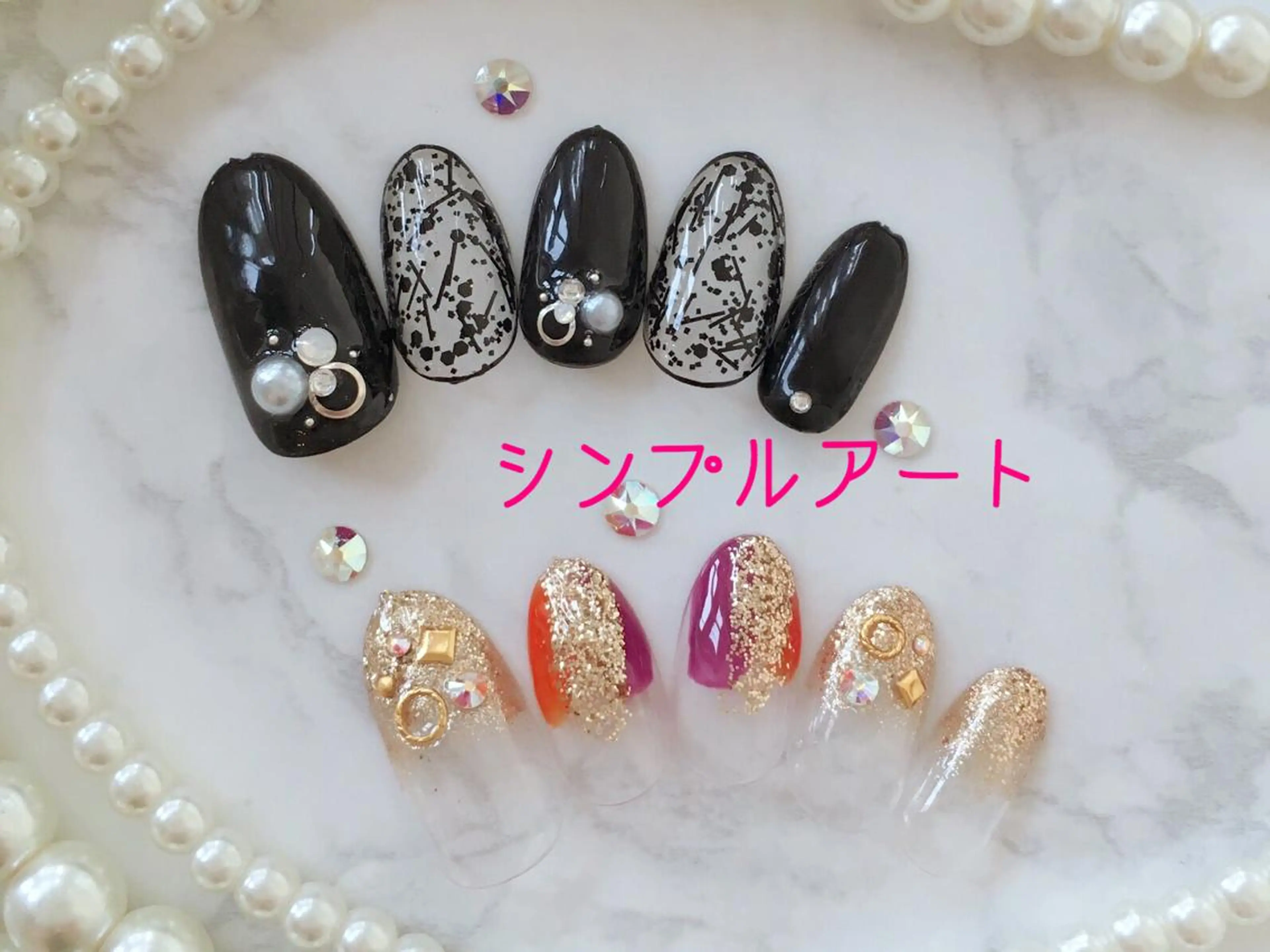 ネイル アートネイル ハロウィン シンプルネイル HALU ハルのネイルデザイン