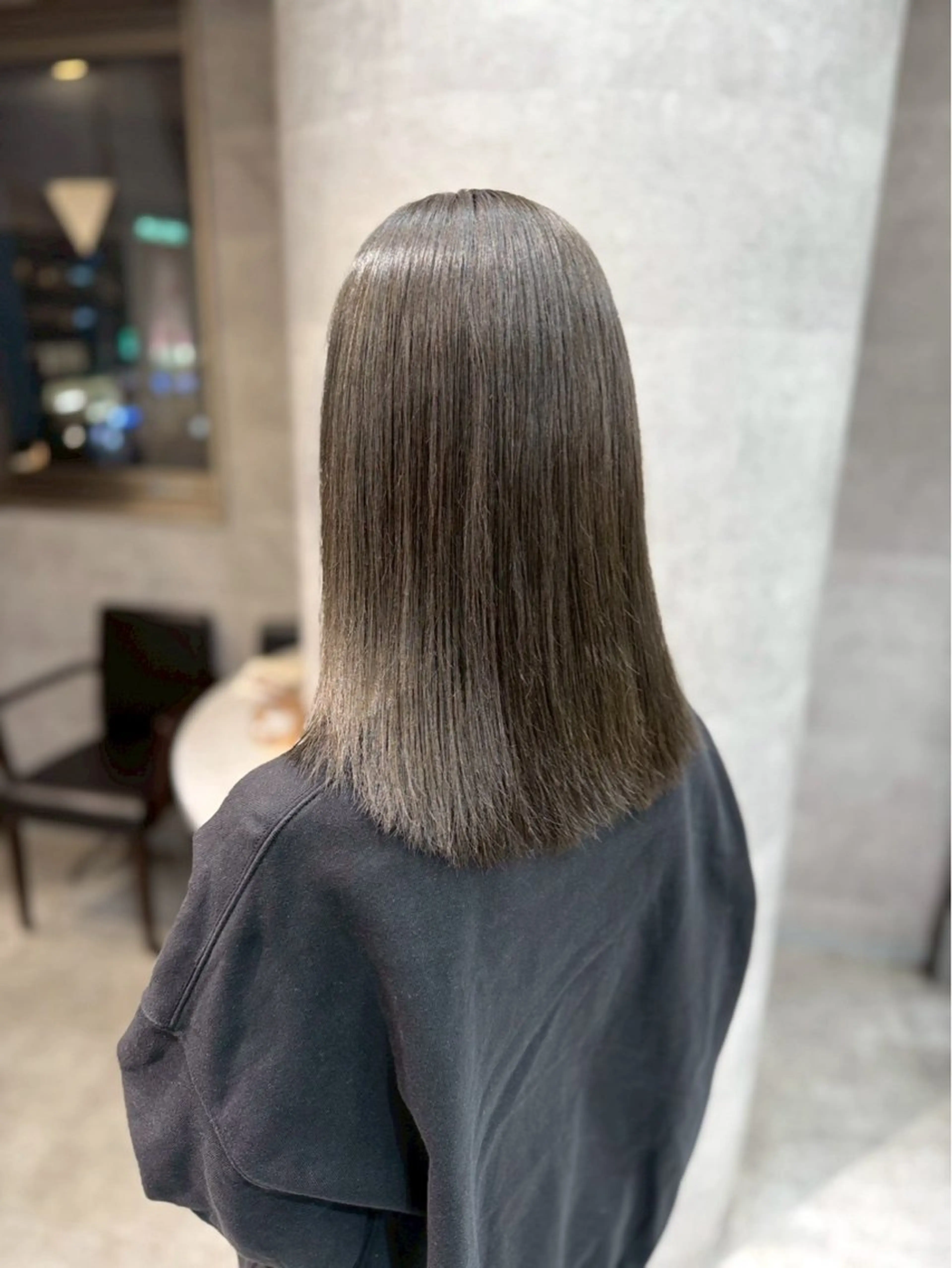 ミディアム くびれヘア 顔周りカット 髪質改善 韓国風ヘア レイヤーカット ヘアカラー トリートメント lana hair 新宿/髪質改善/韓国のヘアスタイル